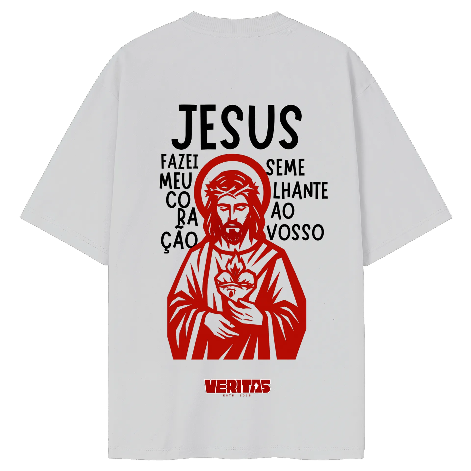 Camiseta Oversized - Sagrado Coração de Jesus - Vermelho - Imagem 2