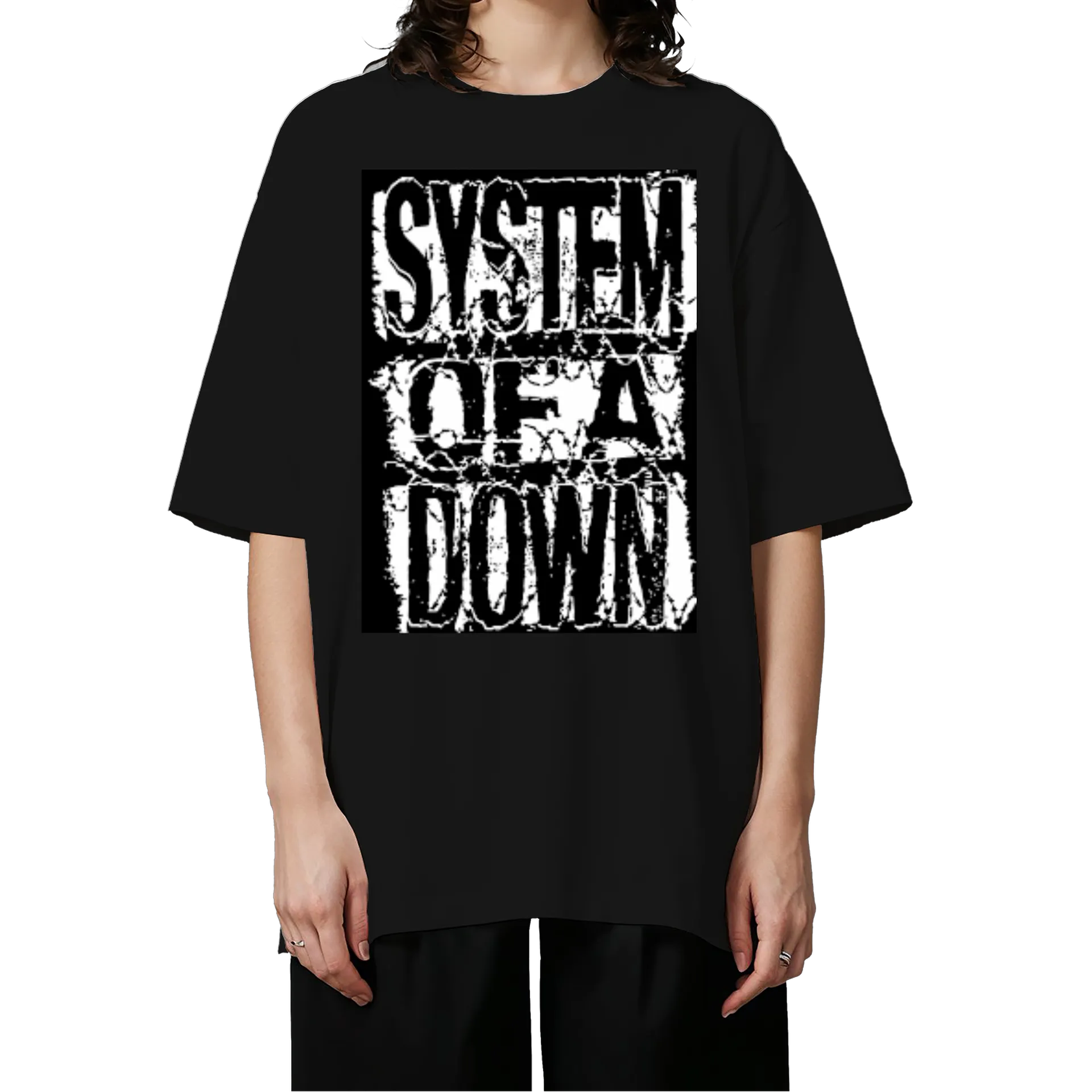 Camiseta Oversized Estampa Tipográfica Preto e Branco - Imagem 3