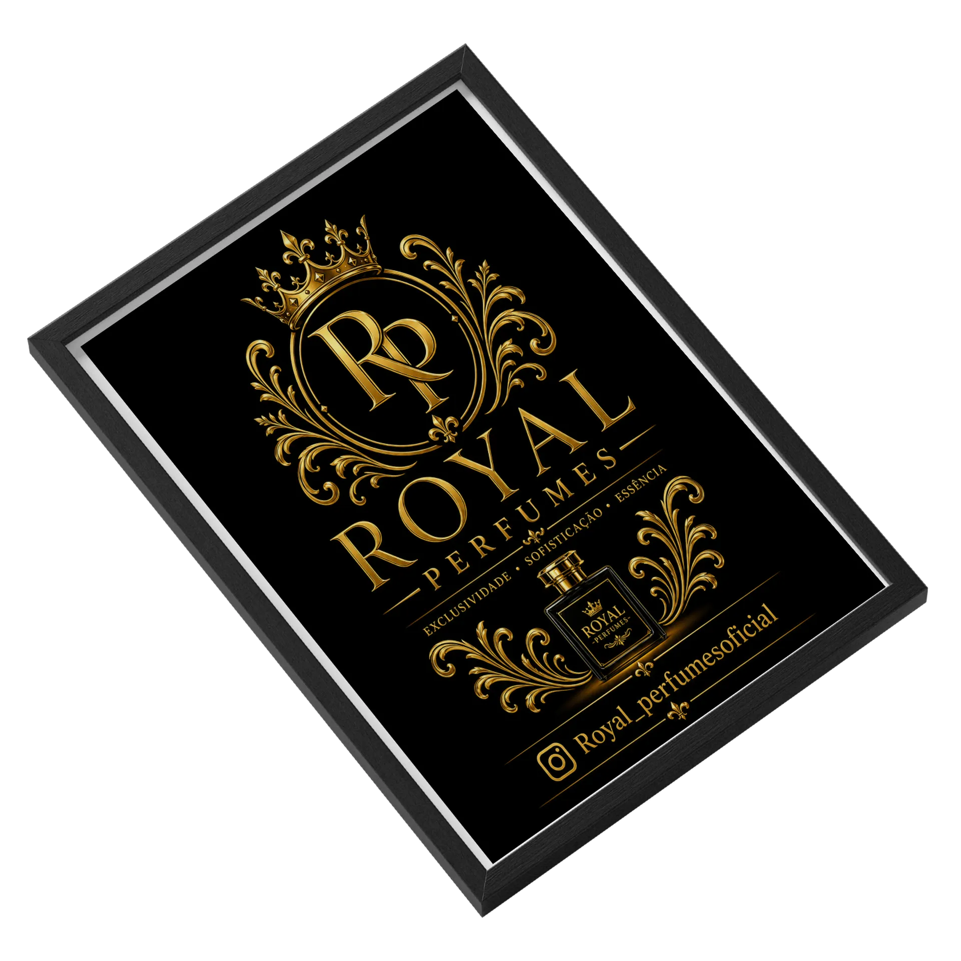 Quadro Logotipo Royal Perfumes MDF e Vidro A3 de Royal perfumes 