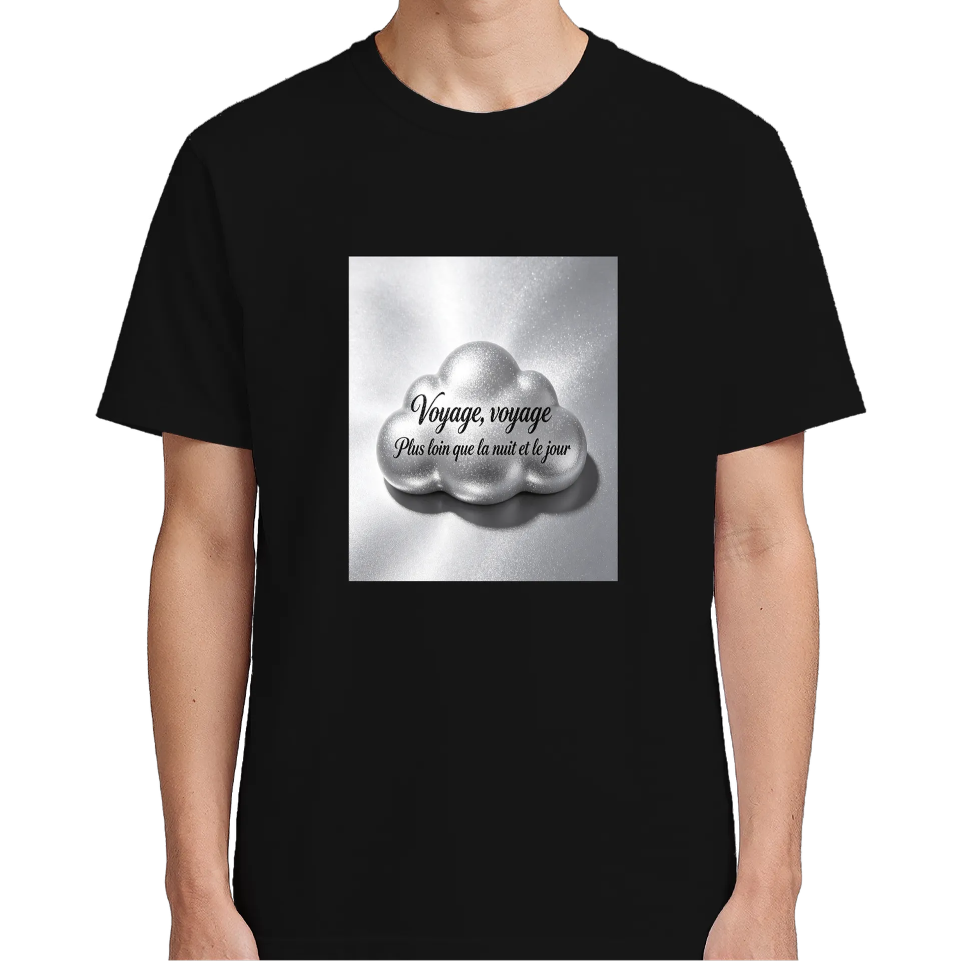 Camiseta Silhueta Nuvem Estampa Textual em Branco? No, - Imagem 4