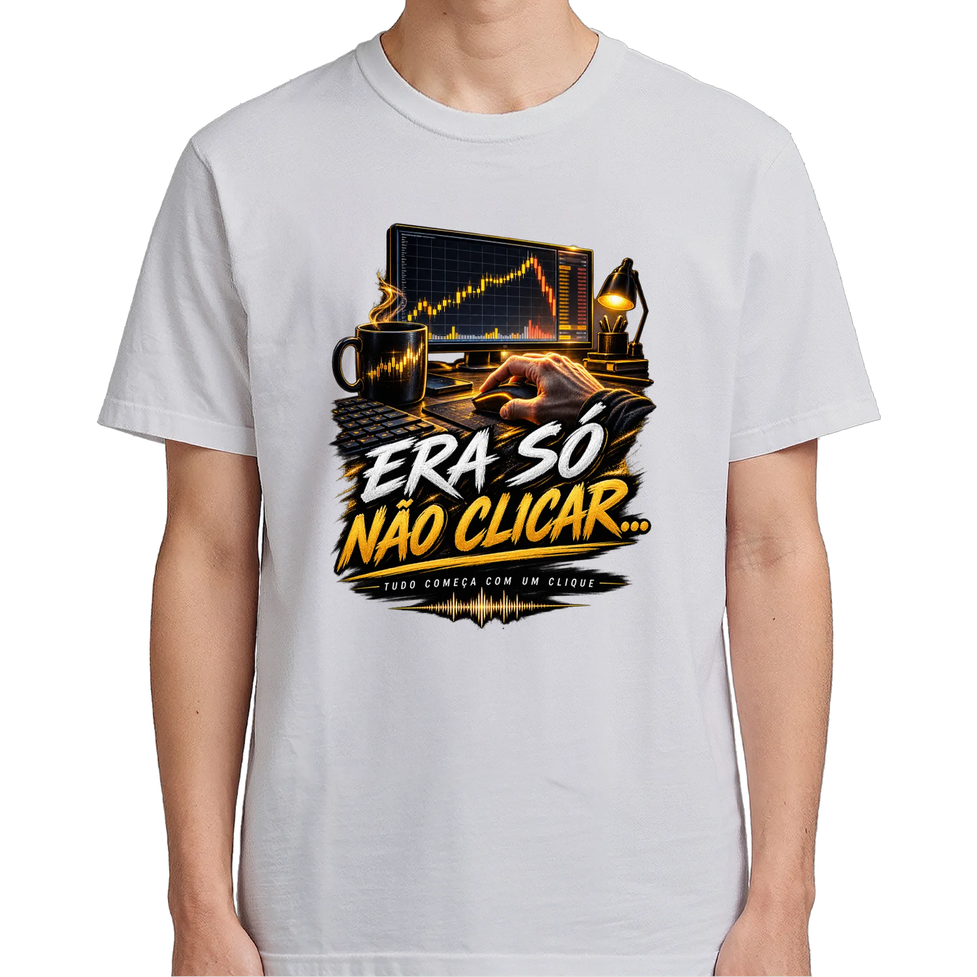 Camiseta Era Só Não Clicar 100% Algodão de UM DJ NA BOLSA — imagem 4 de 6