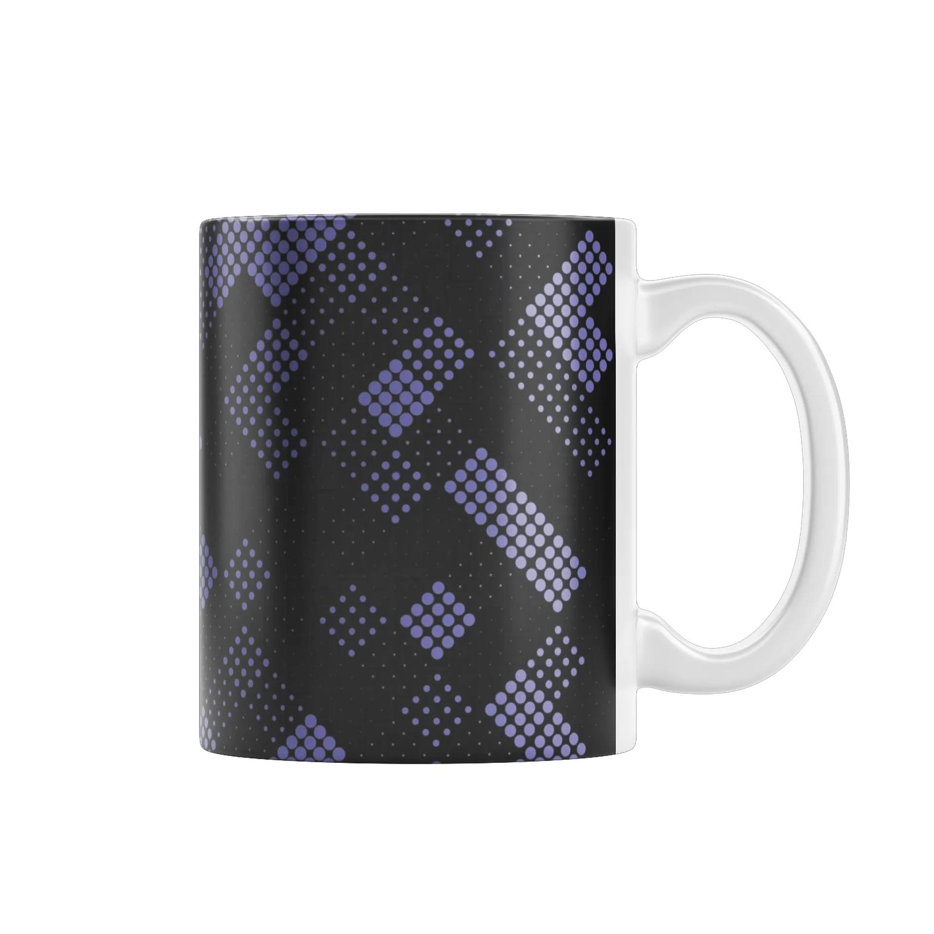 Caneca Porcelana Estampa Geométrica Violeta 325ml - Imagem 1
