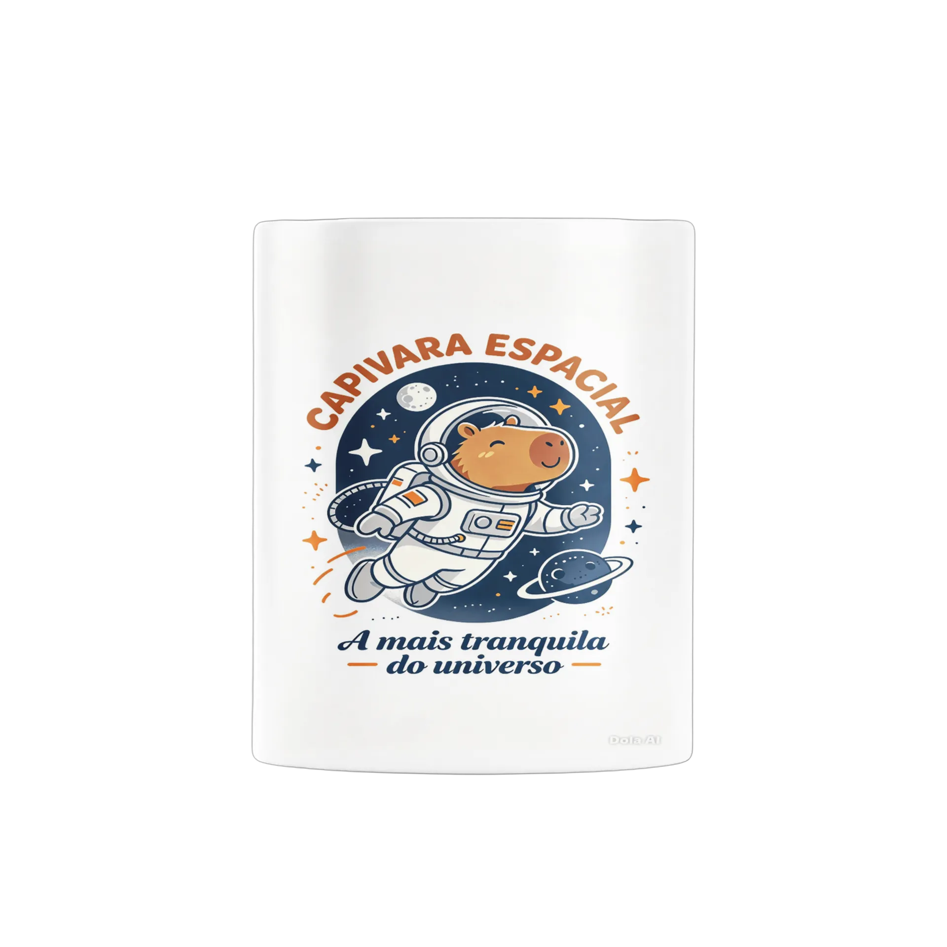 Caneca Capivara Espacial Cartoon com Frase 325ml de warlemsam — imagem 1 de 4