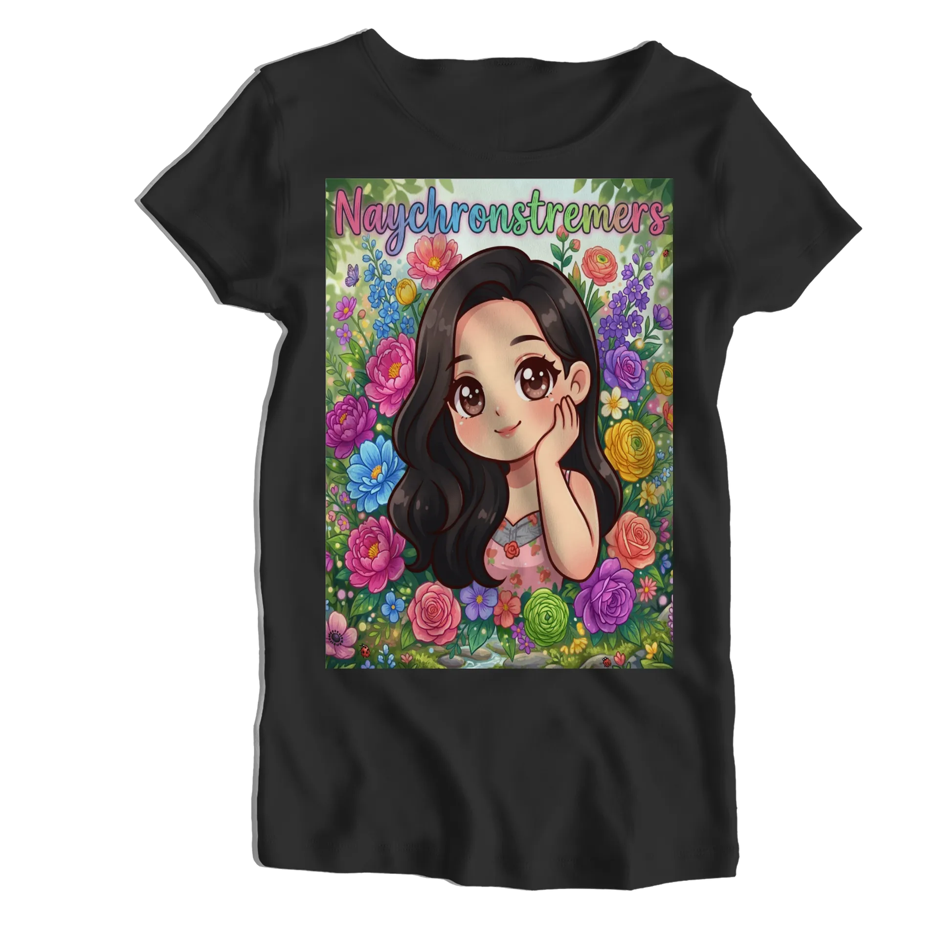 Camiseta Babylook Personagem Anime Flores 'Naychronstreamers - Imagem 1