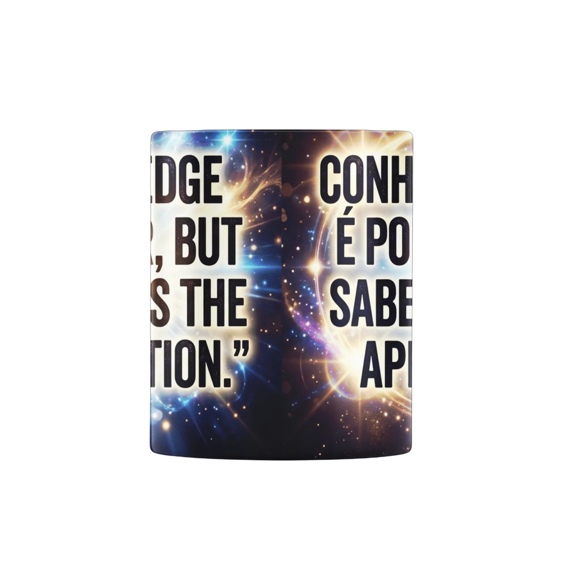 Caneca Frase Conhecimento e Sabedoria Universo 325ml - Imagem 2