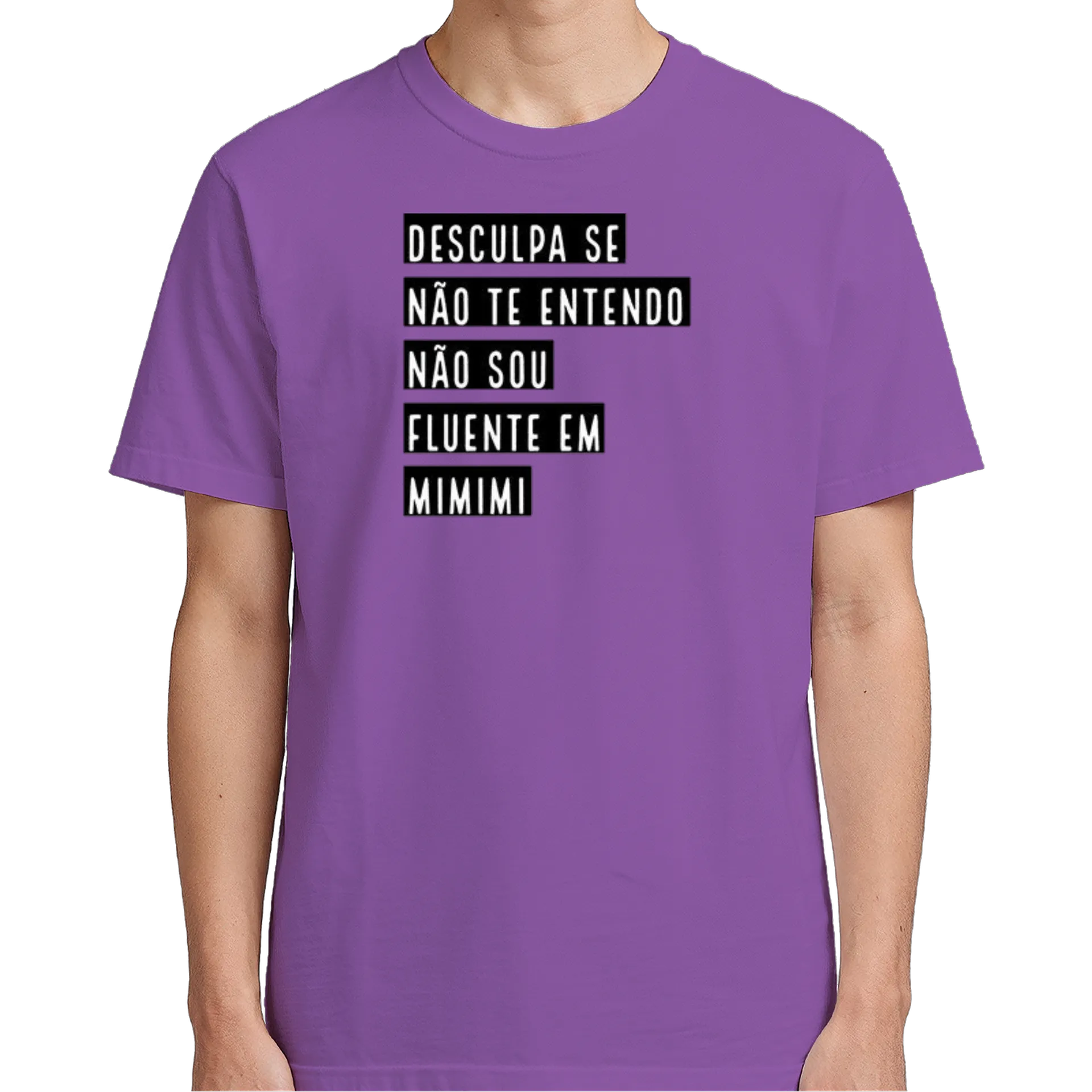 Camiseta Estampa Tipográfica Desculpa Se Fluente 100% - Imagem 5