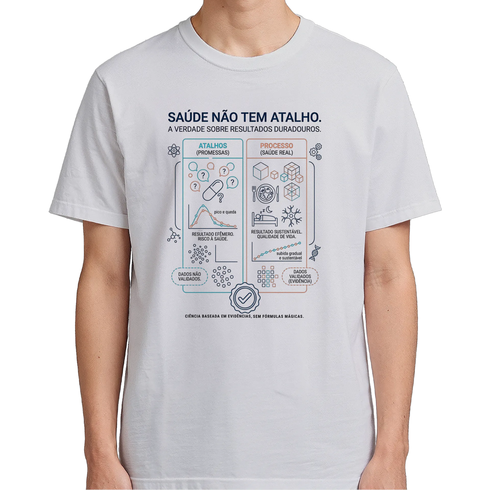 Camiseta Saúde Não Tem Atalho 100% Algodão - Imagem 5
