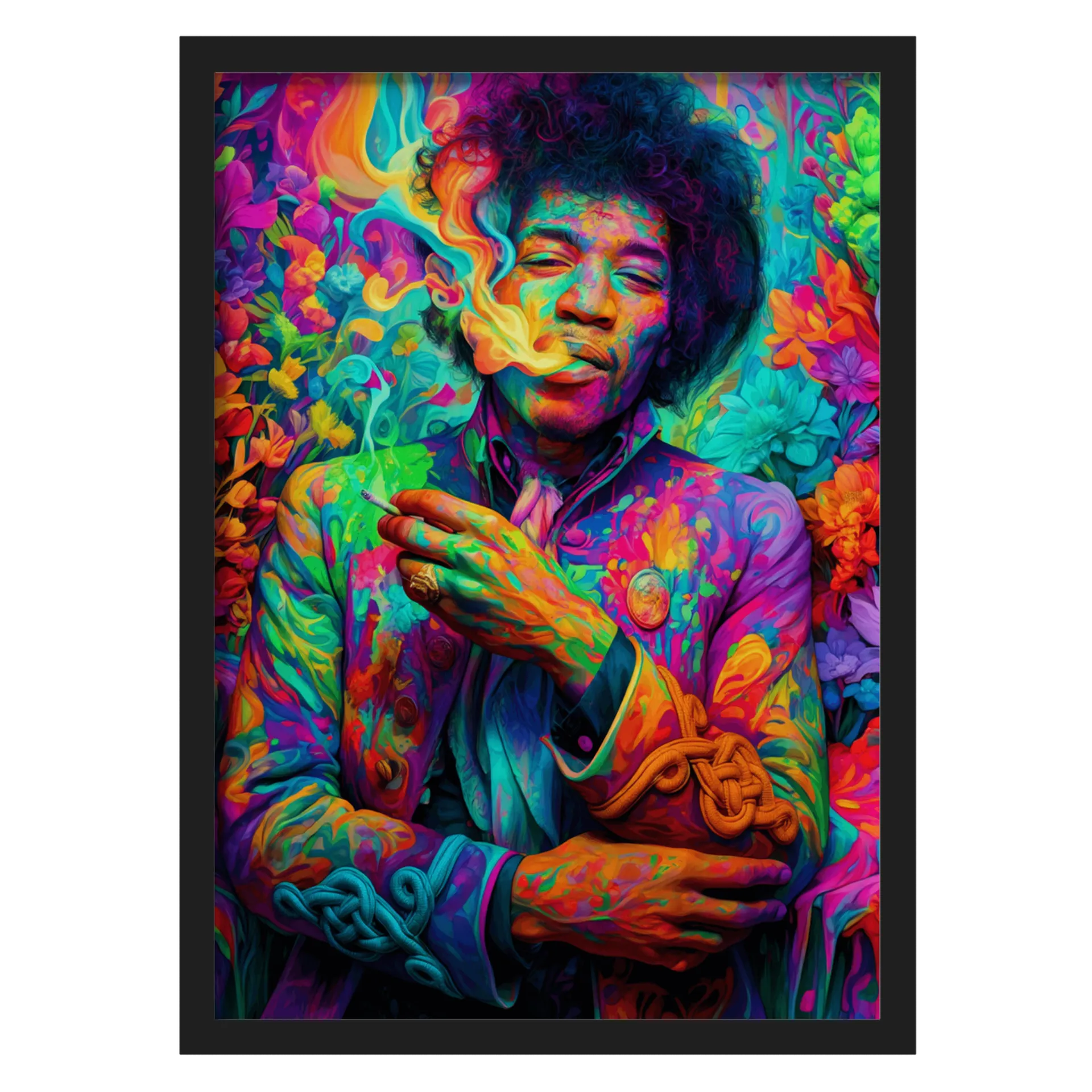 Quadro Jimmi Hendrix Experience A3 personalizado Com Vidro de rockability — imagem 1 de 3