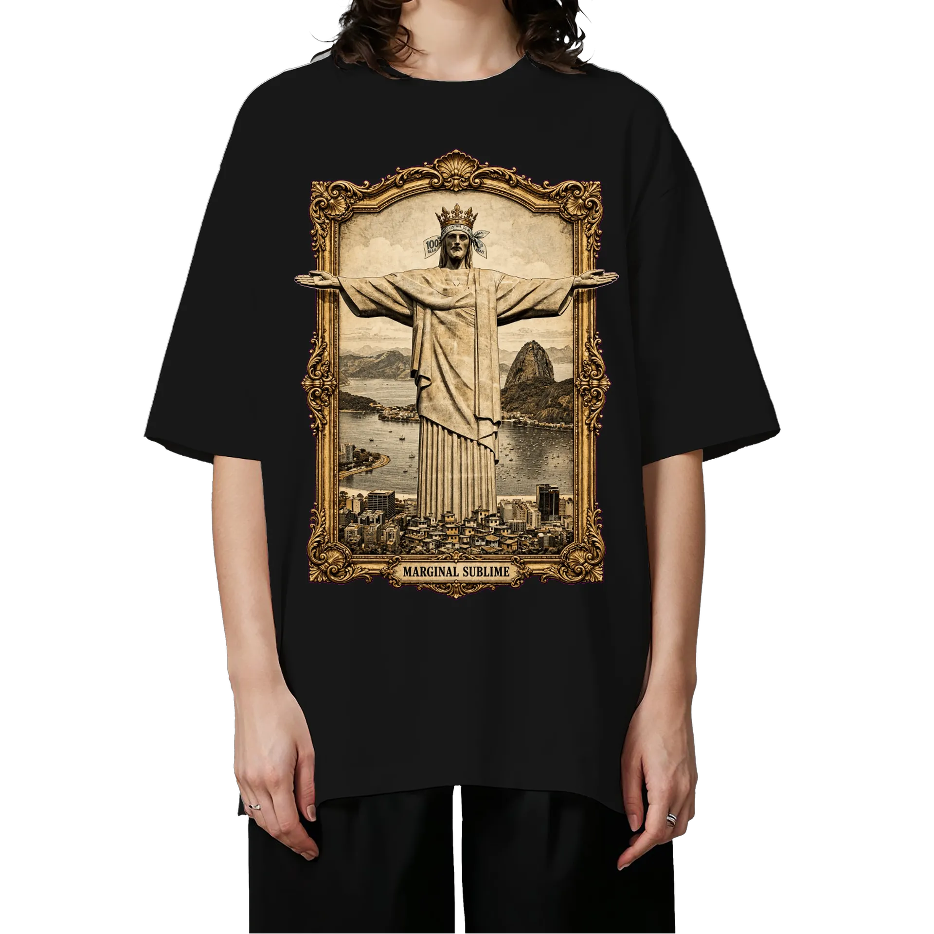 Camiseta Oversized Cristo Redentor Marginal Sublime Retrô - Imagem 4