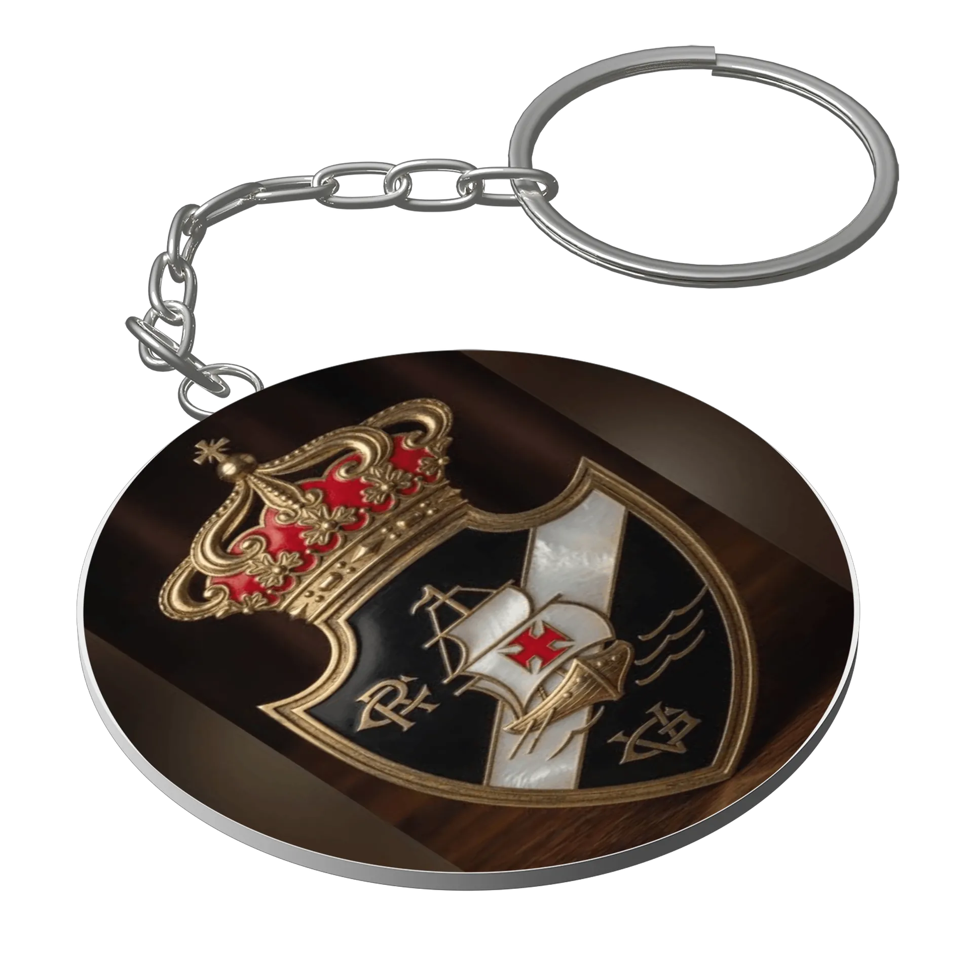 Chaveiro MDF Escudo Coroa Navio Vasco da Gama - Imagem 1