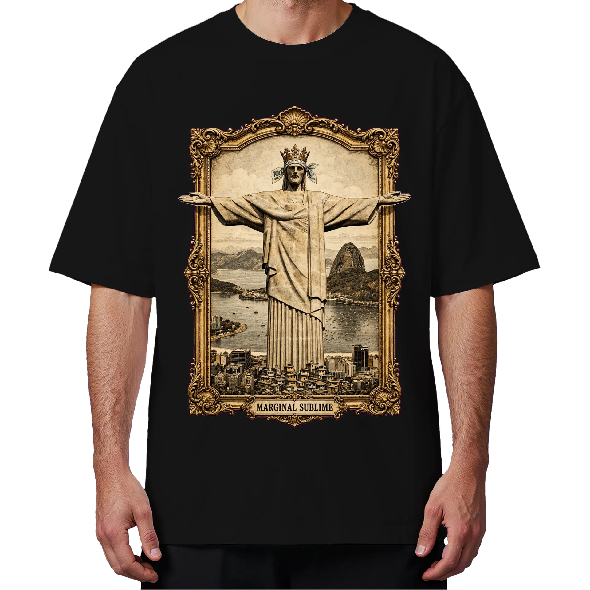 Camiseta Oversized Cristo Redentor Marginal Sublime Retrô - Imagem 1