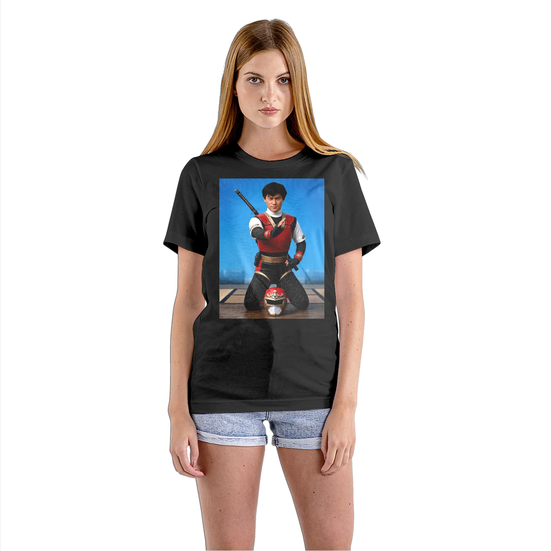Camiseta Babylook Ranger Ninja com Capacete 100% Algodão - Imagem 3