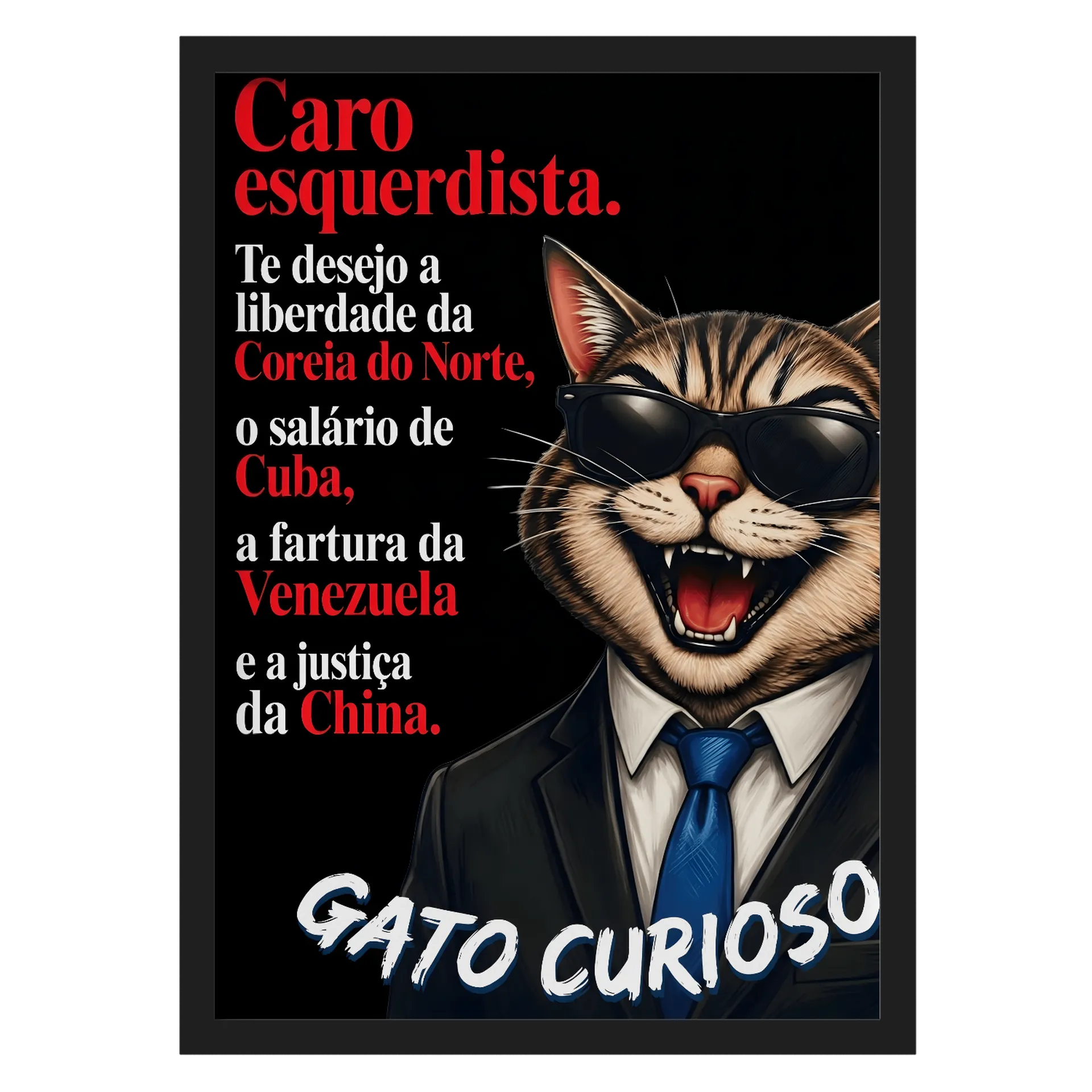 Quadro A3 personalizado Com Vidro de Gato Curioso  — imagem 1 de 3