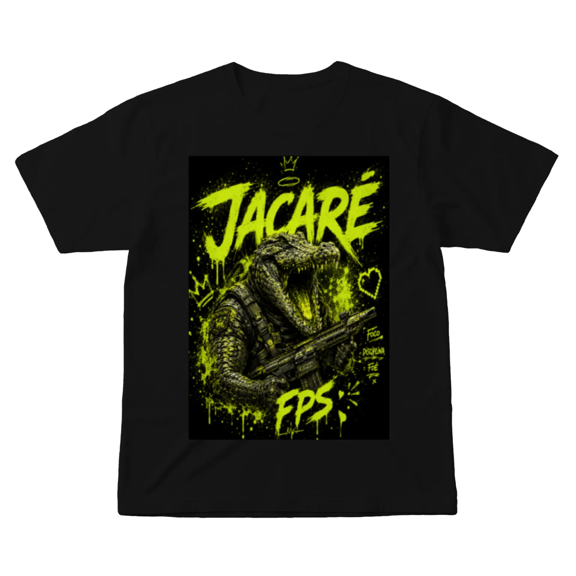 Camiseta Personalizada Preto 100% Algodão de JACARE FPS