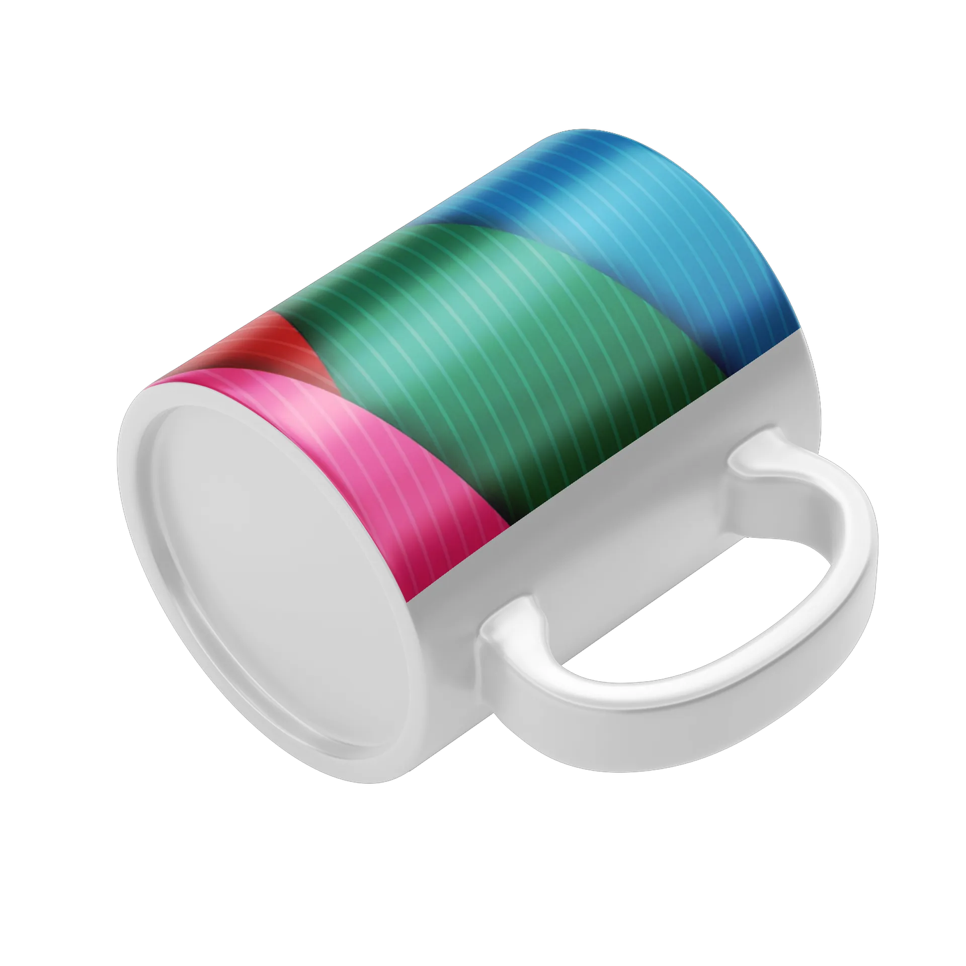 Caneca Porcelana Estampa Abstrata Colorida 325ml - Imagem 4