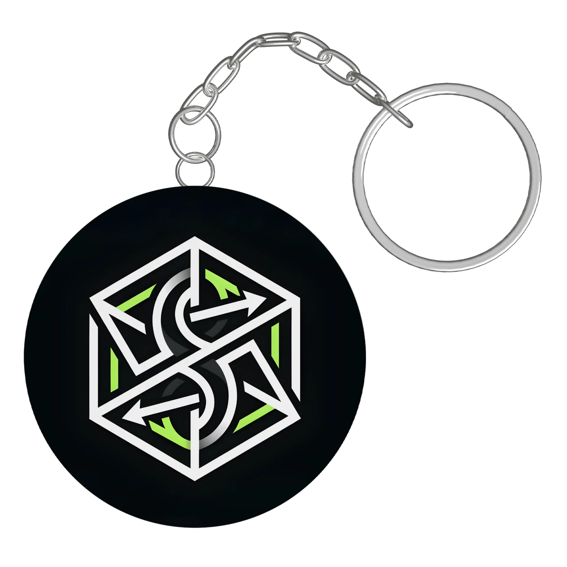 Chaveiro MDF Geometria Neon Estampa - Imagem 2