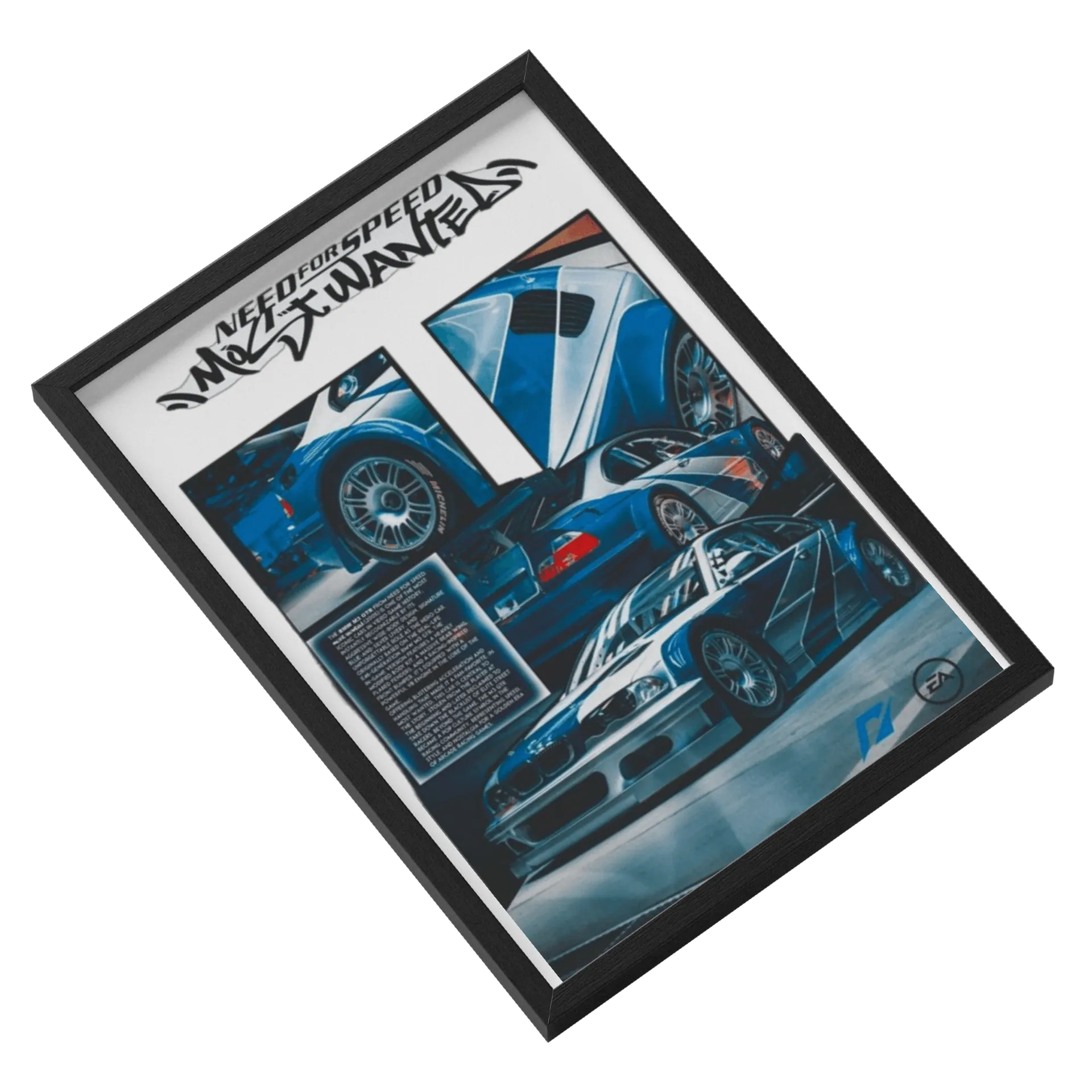 Quadro Need for Speed BMW M3 GTR A3 MDF e Vidro - Imagem 2