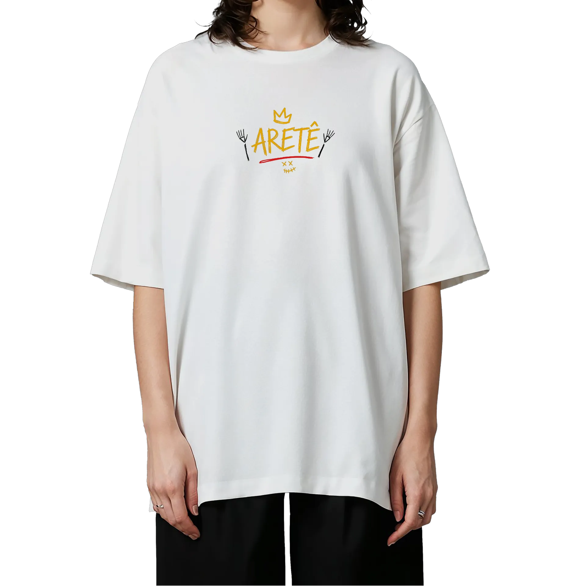 Camiseta Oversized - Esqueleto com Coração Dourado  - Imagem 3