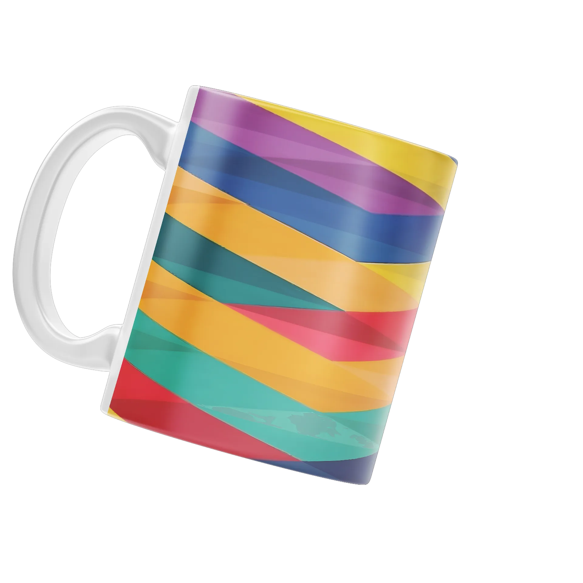 Caneca Cerâmica Estampa Abstrata Colorida 325ml - Imagem 3