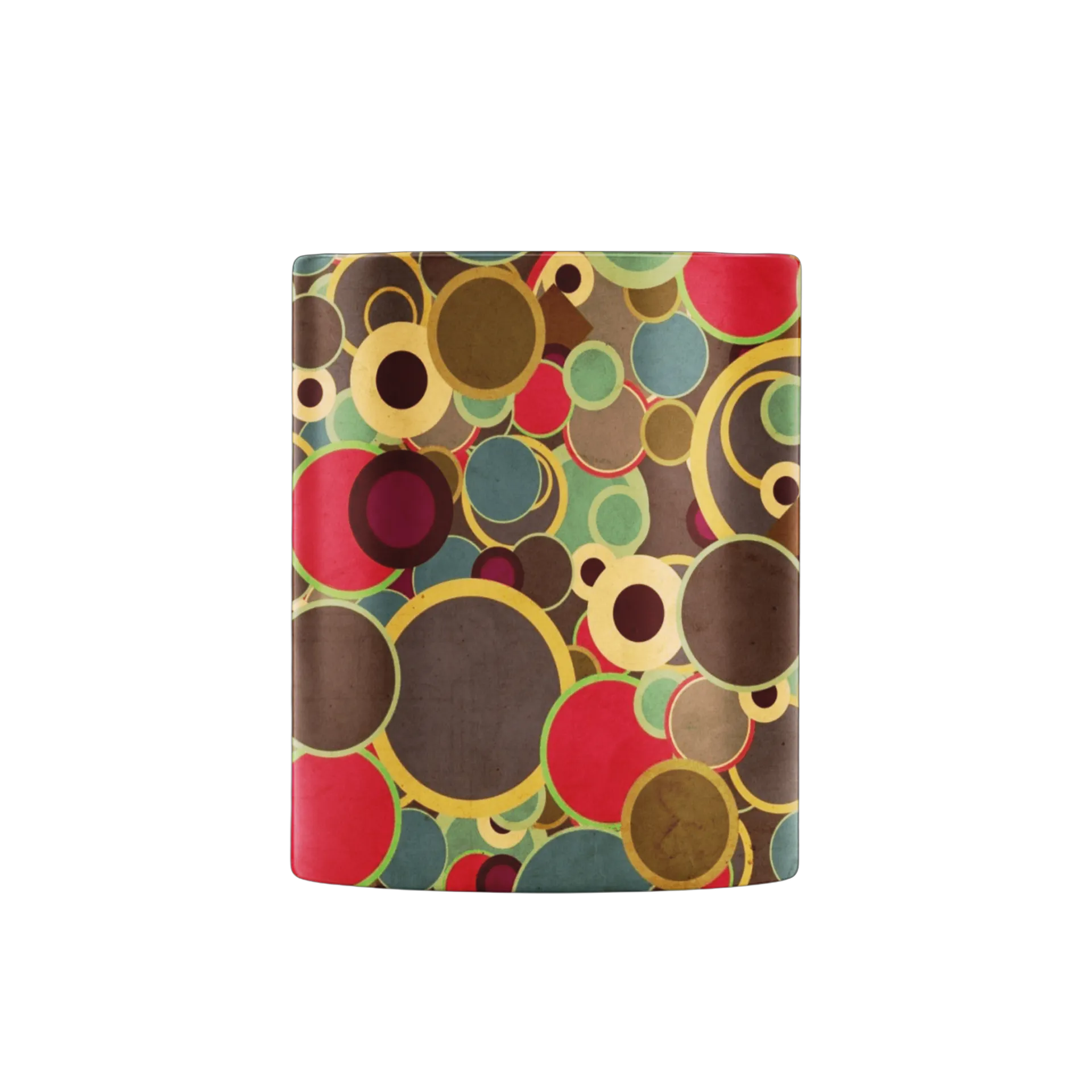 Caneca Cerâmica Estampa Abstrata Círculos Coloridos 325ml - Imagem 2