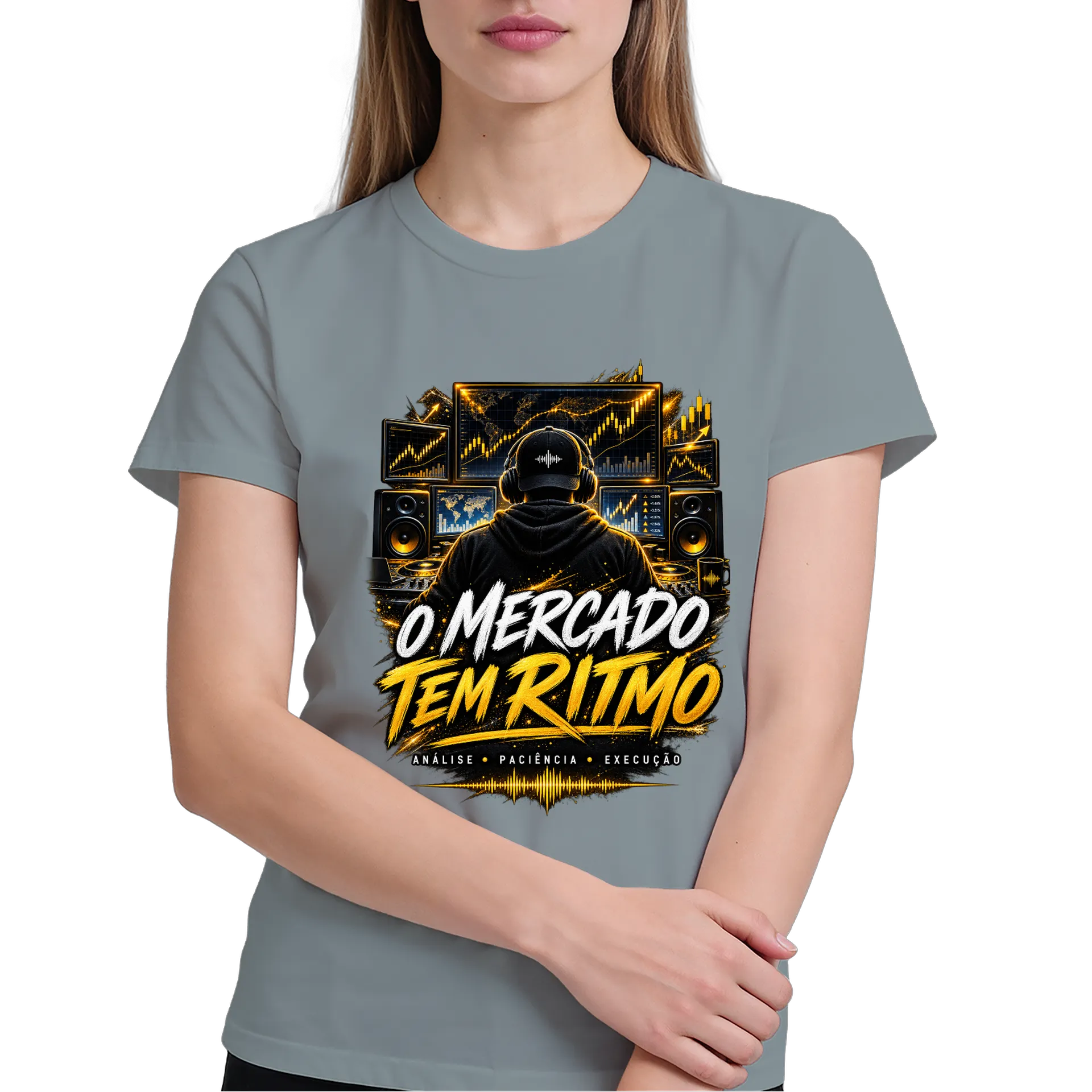 Camiseta Estampa O Mercado Tem Ritmo 100% Algodão - Imagem 4