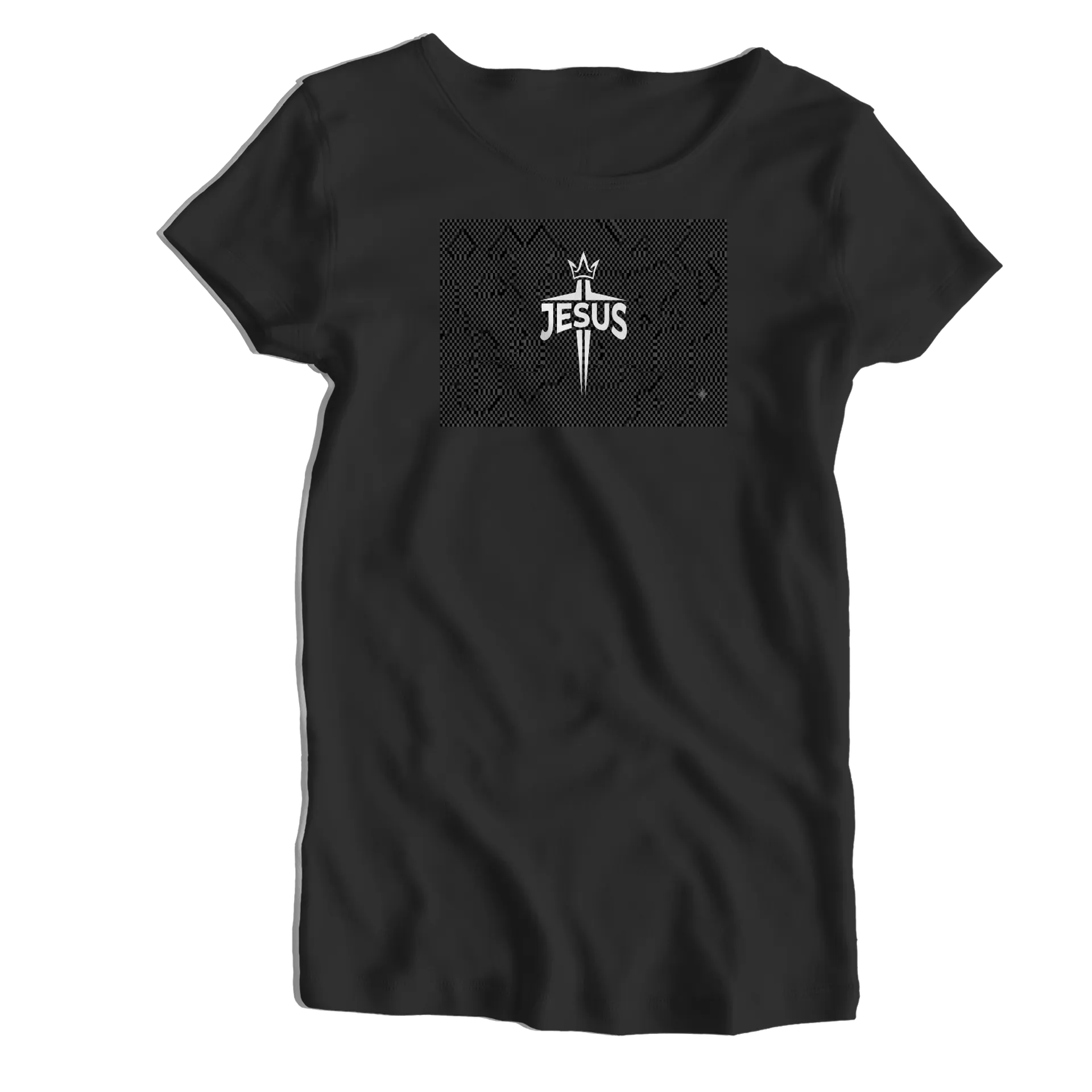 Camiseta Babylook Jesus - Cruz Estampa 100% Algodão - Imagem 1