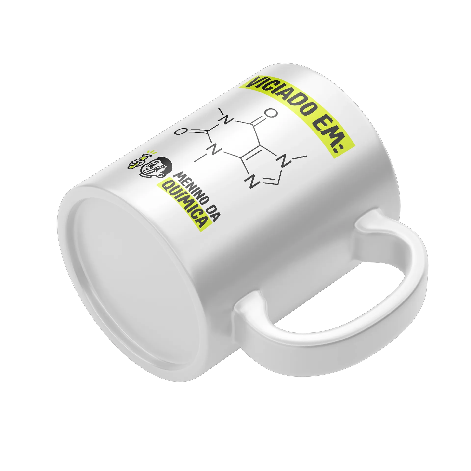Caneca de Cerâmica - Viciado em Cafeína de Menino da Química — imagem 4 de 4