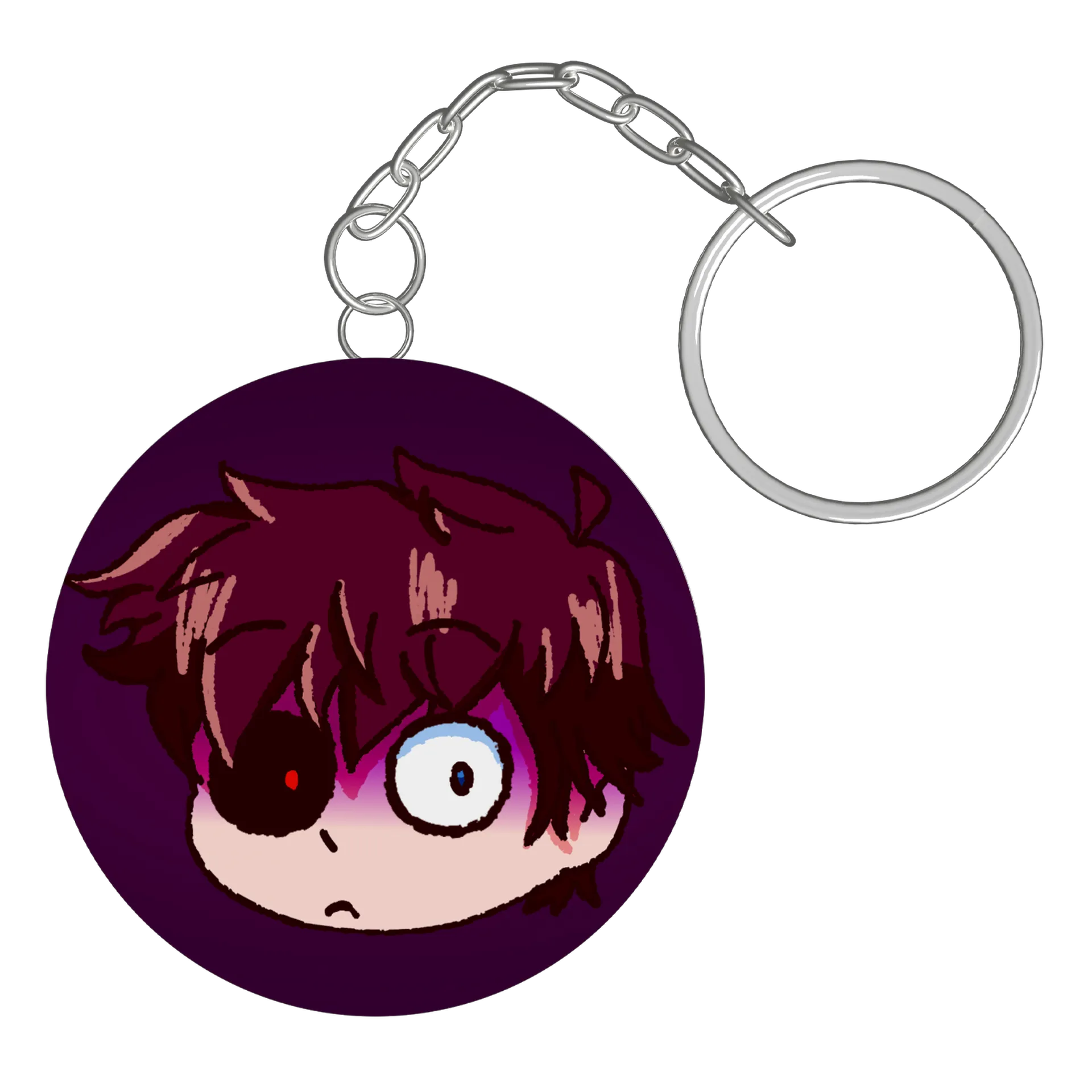 Chaveiro MDF Emote WX Medroso C/ Fundo Roxo - Imagem 3