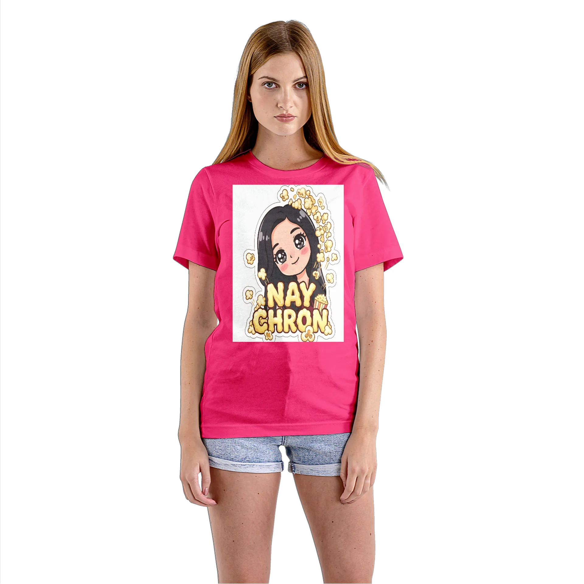 Camiseta Babylook Nay Chon Cartoon Pipoca 100% Algodão - Imagem 3