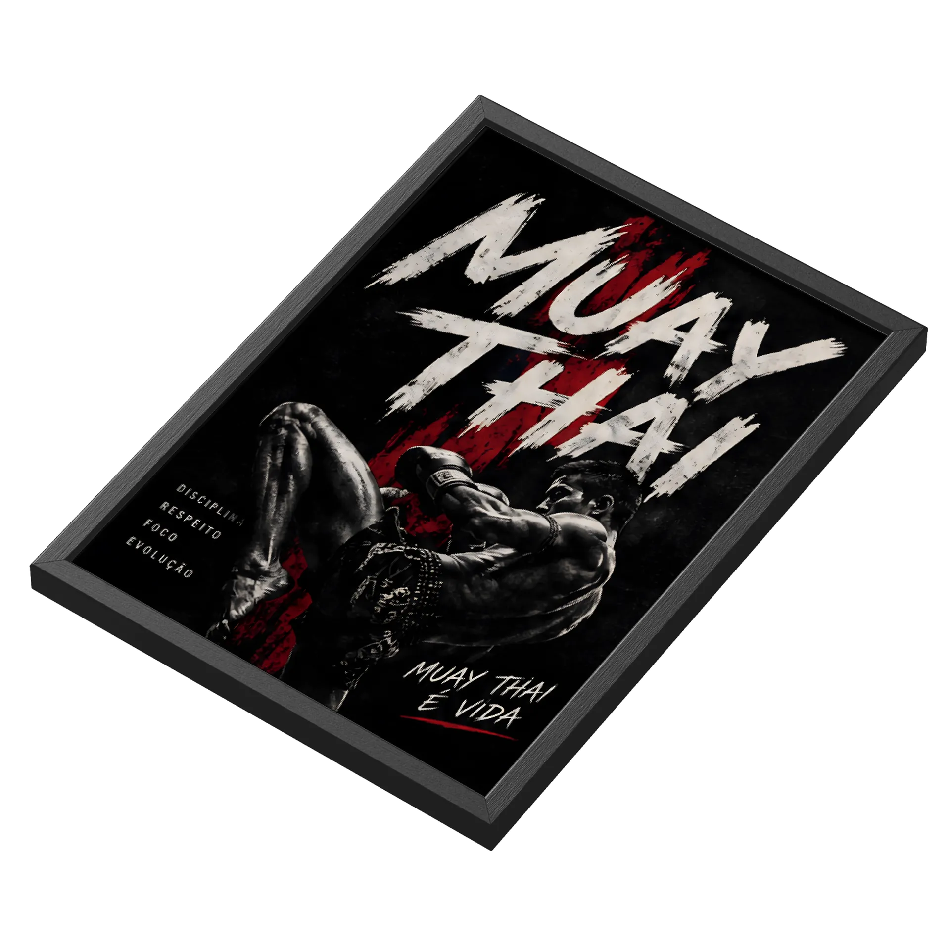 Quadro A3 Poster Muay Thai Disciplina Respeito Com Vidro - Imagem 3