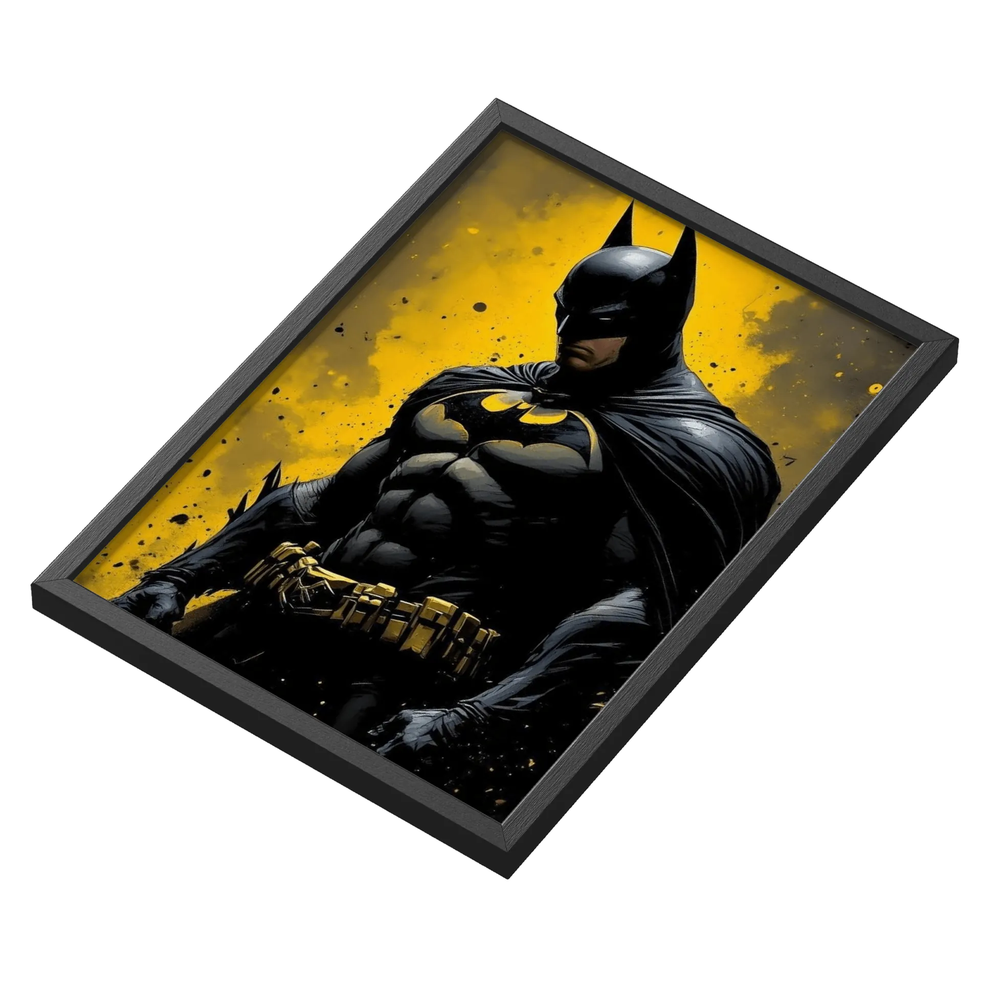 Quadro Batman em Estilo de Quadrinhos Amarelo e Preto A3 - Imagem 3