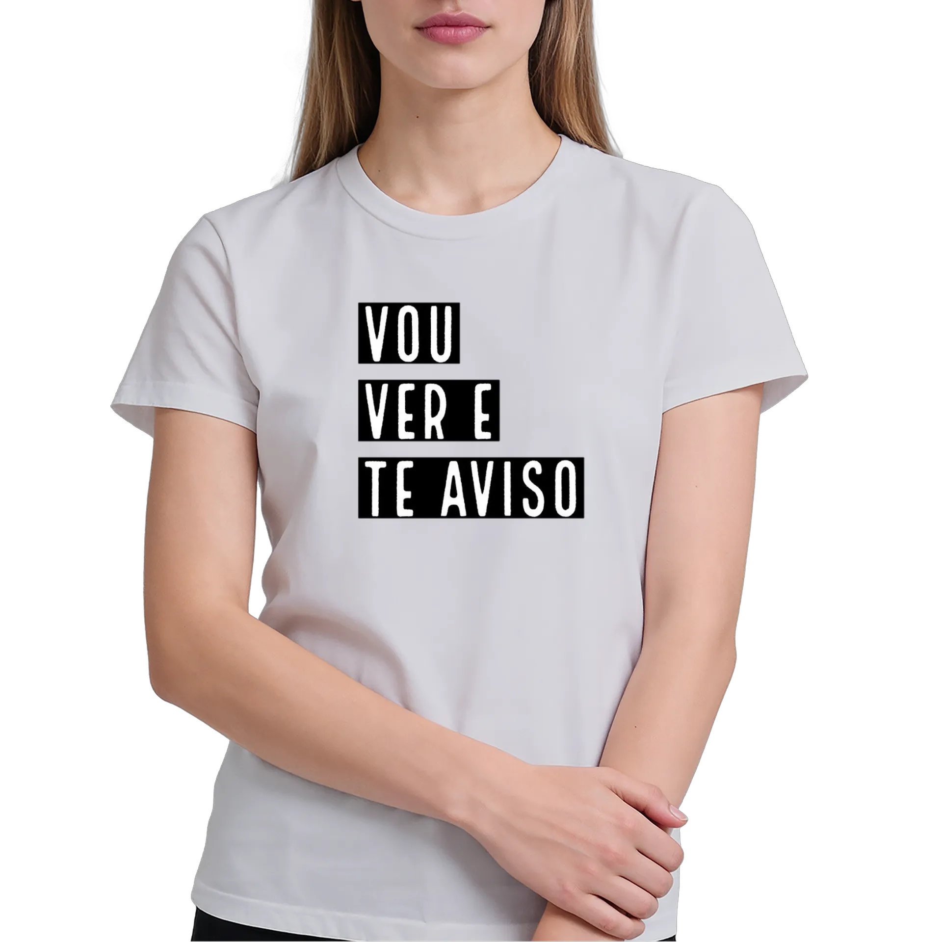 Camiseta Tipográfica Vou Ver e Te Aviso 100% Algodão - Imagem 4