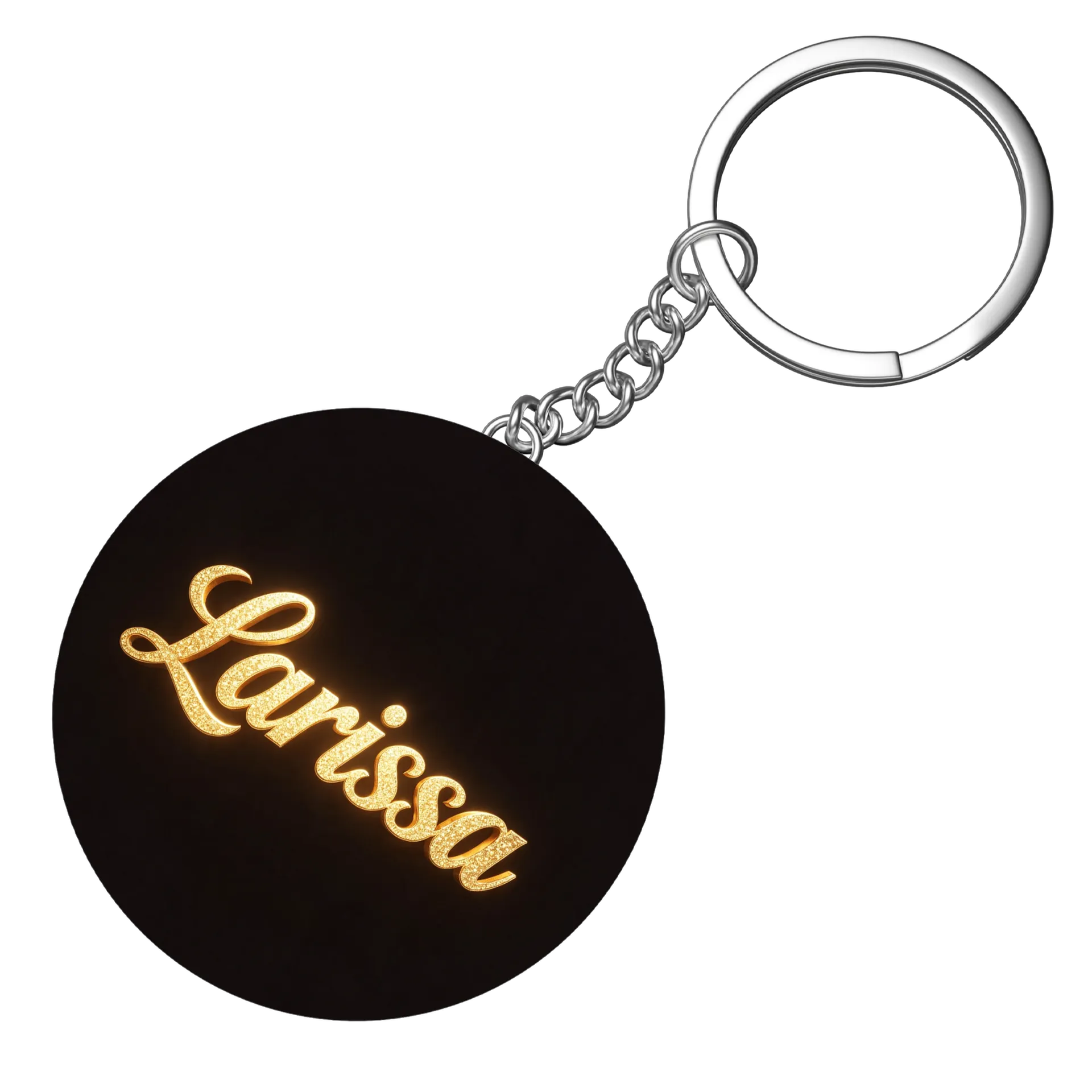 Chaveiro MDF Letra Larisso Estampa Textual Ouro - Imagem 3