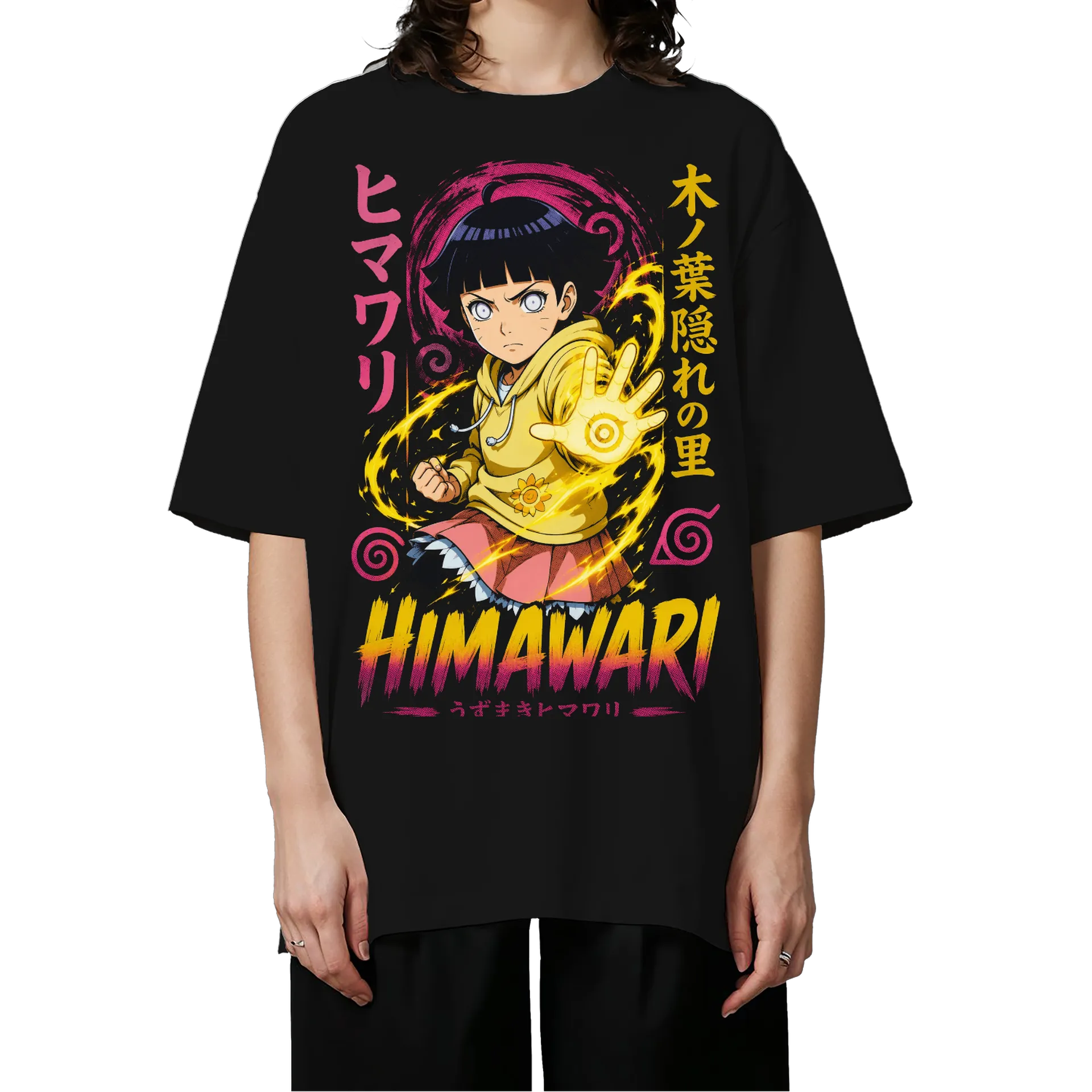 Camiseta Oversized Himawari Anime Naruto Premium - Imagem 3