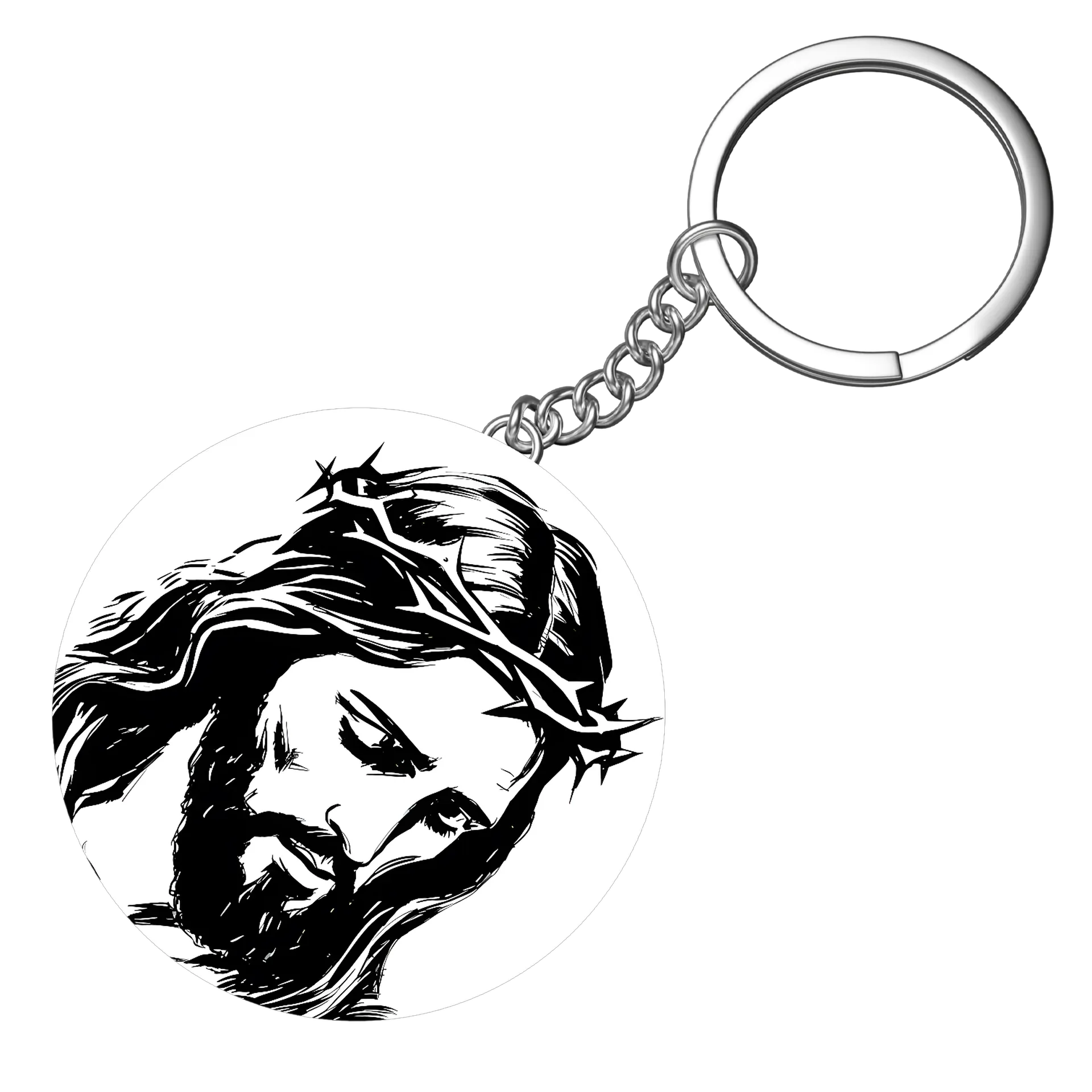 Chaveiro MDF Jesus Lindo Silhueta Estampa Emoção - Imagem 3