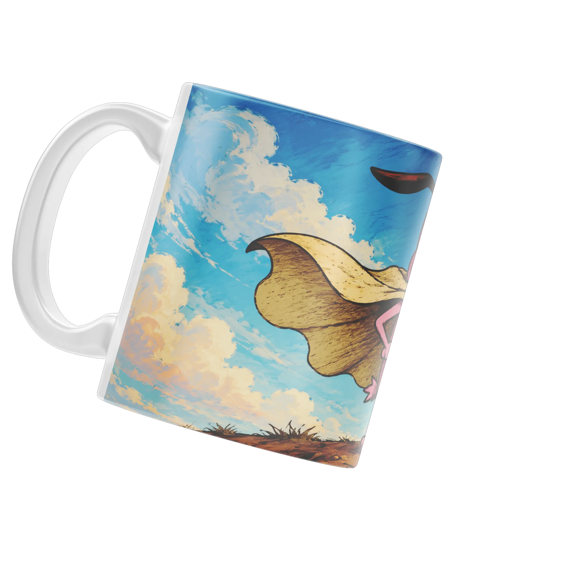 Caneca Cão Rosa Super-Herói Cartoon 325ml de Cerâmica - Imagem 3
