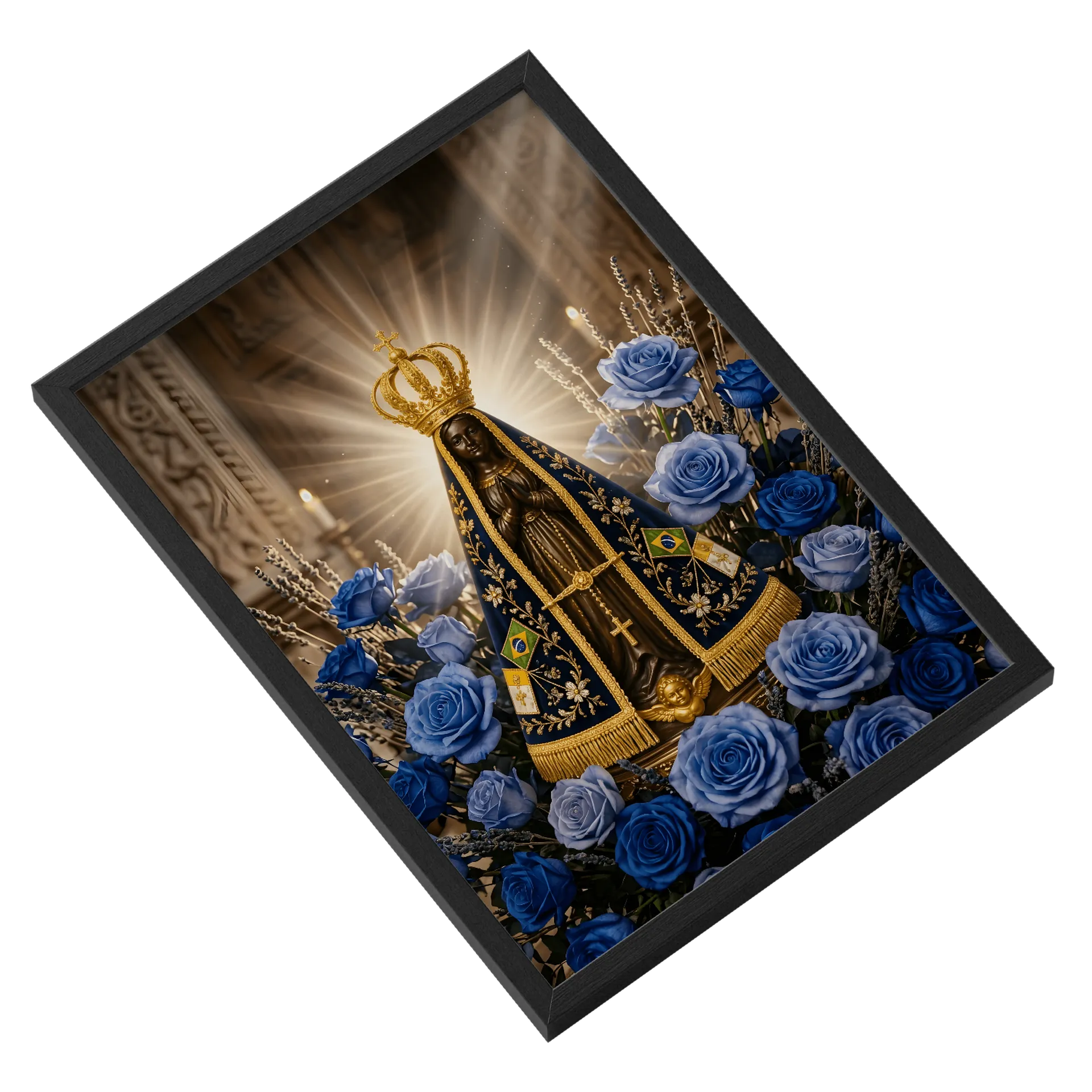 Quadro A3 Nossa Senhora Aparecida Com Vidro - Imagem 2