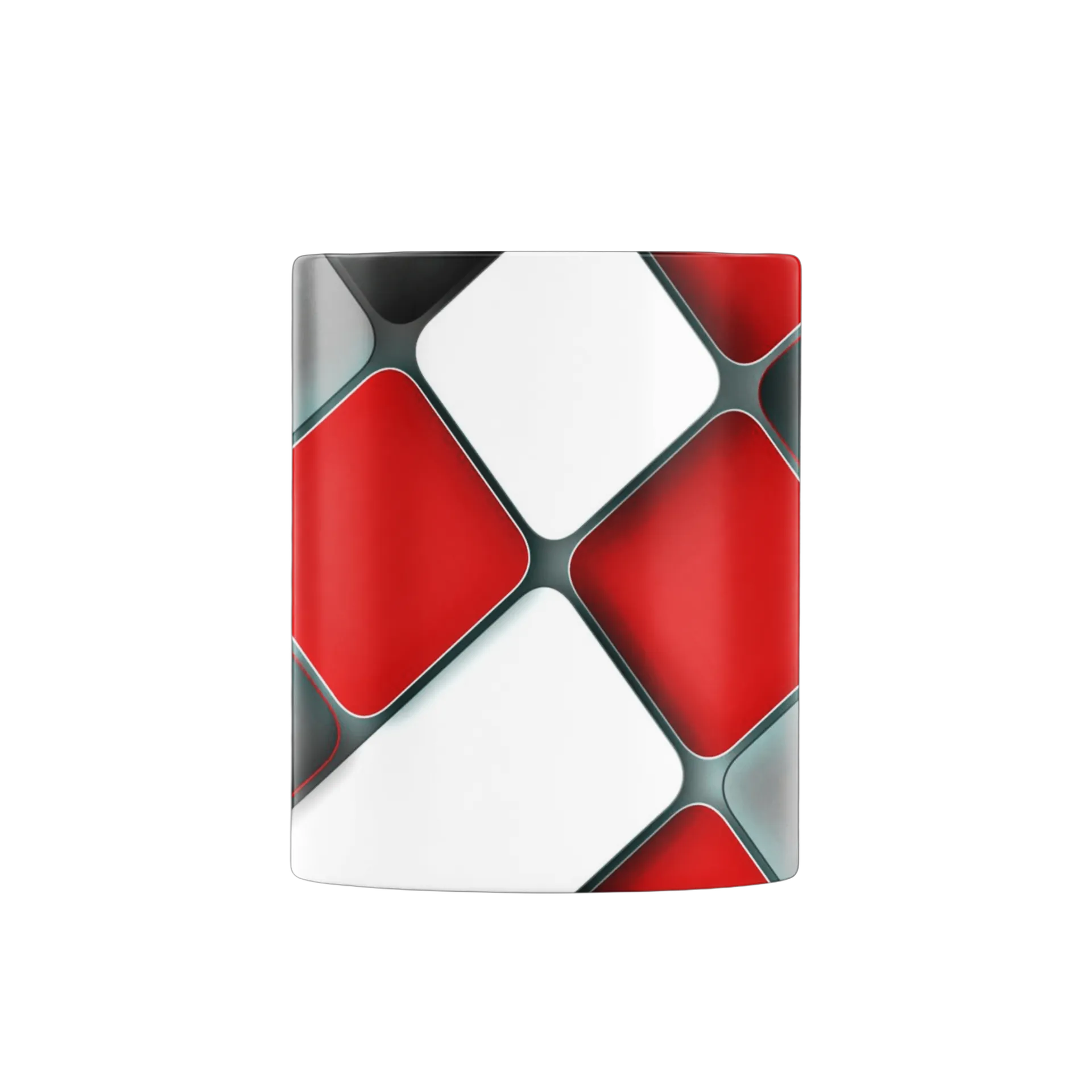 Caneca Cerâmica Abstrato Vermelho Preto Branco 325ml - Imagem 2