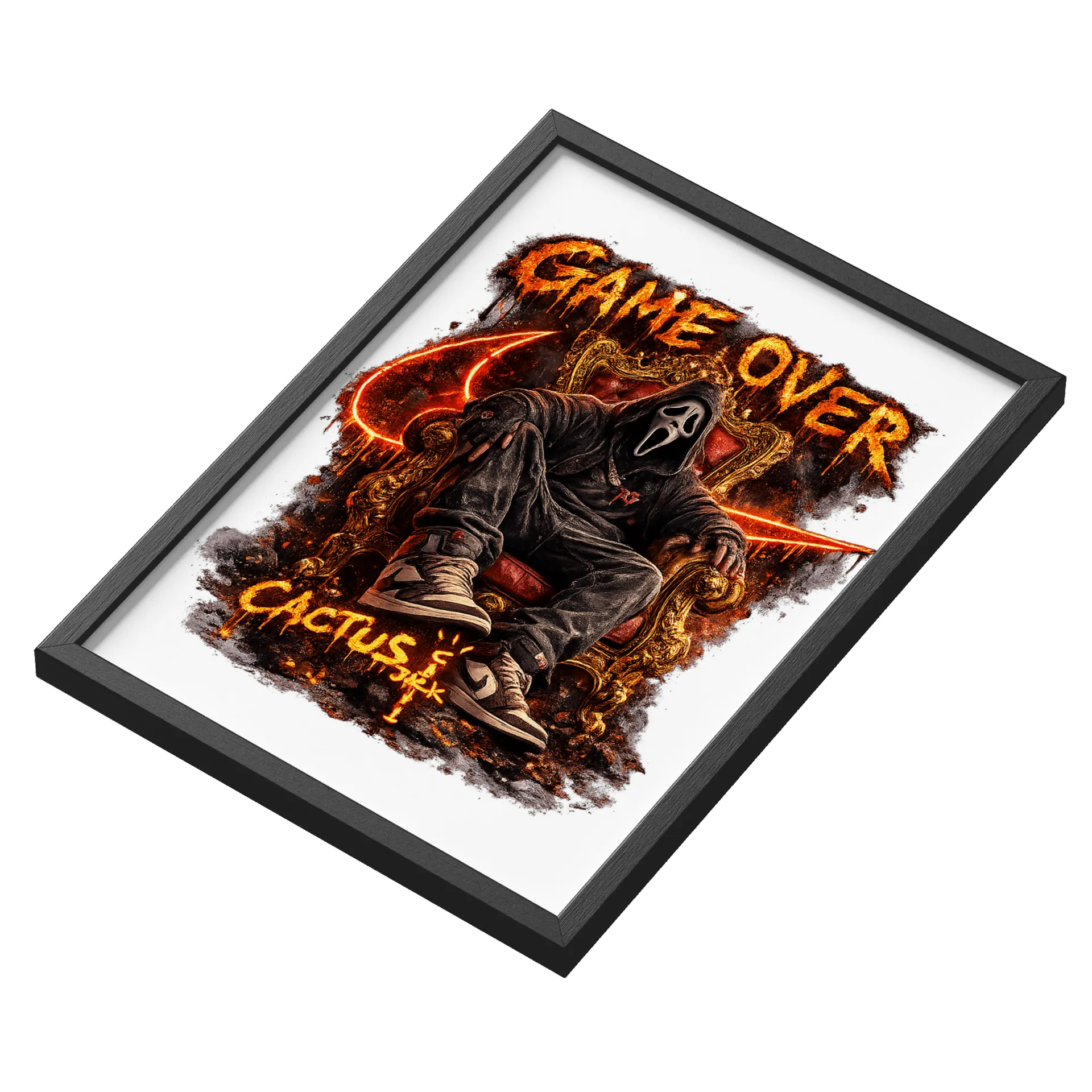 Quadro A3 personalizado GHOST cactus game over - Imagem 3