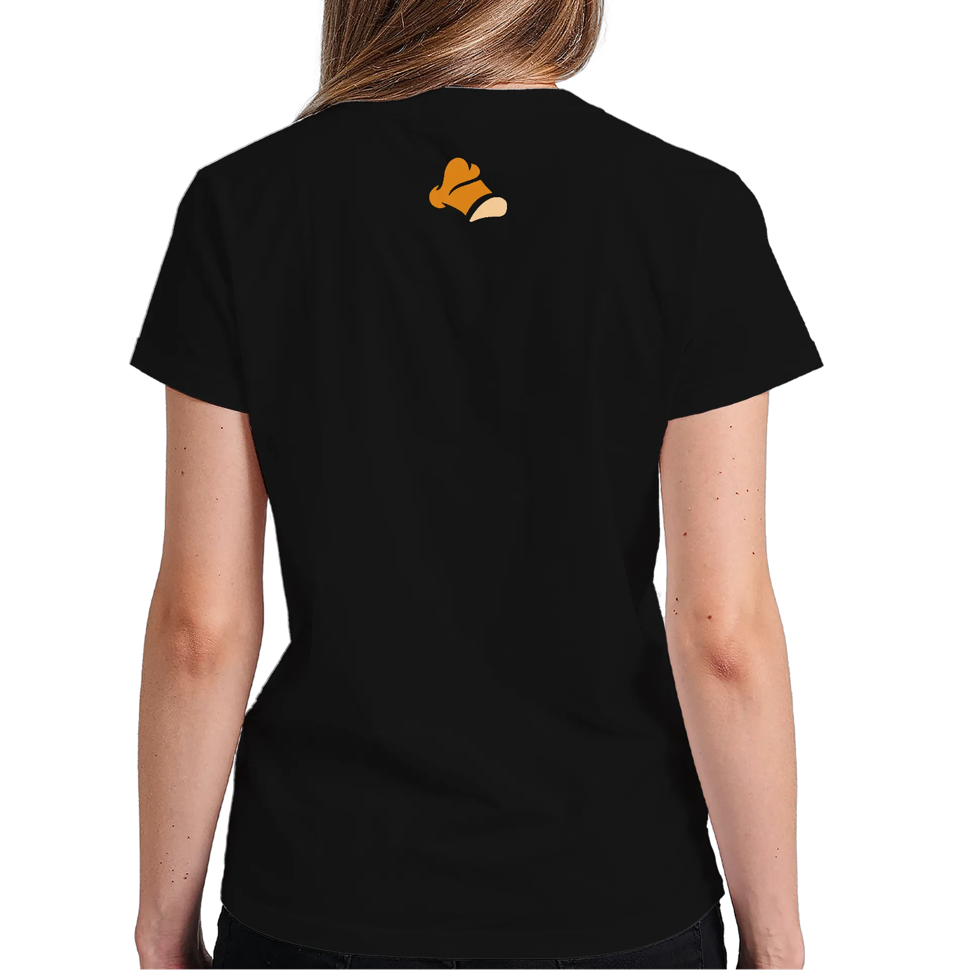 Camiseta Silhueta Gato Desenho Laranja Bege 100% Algodão - Imagem 6