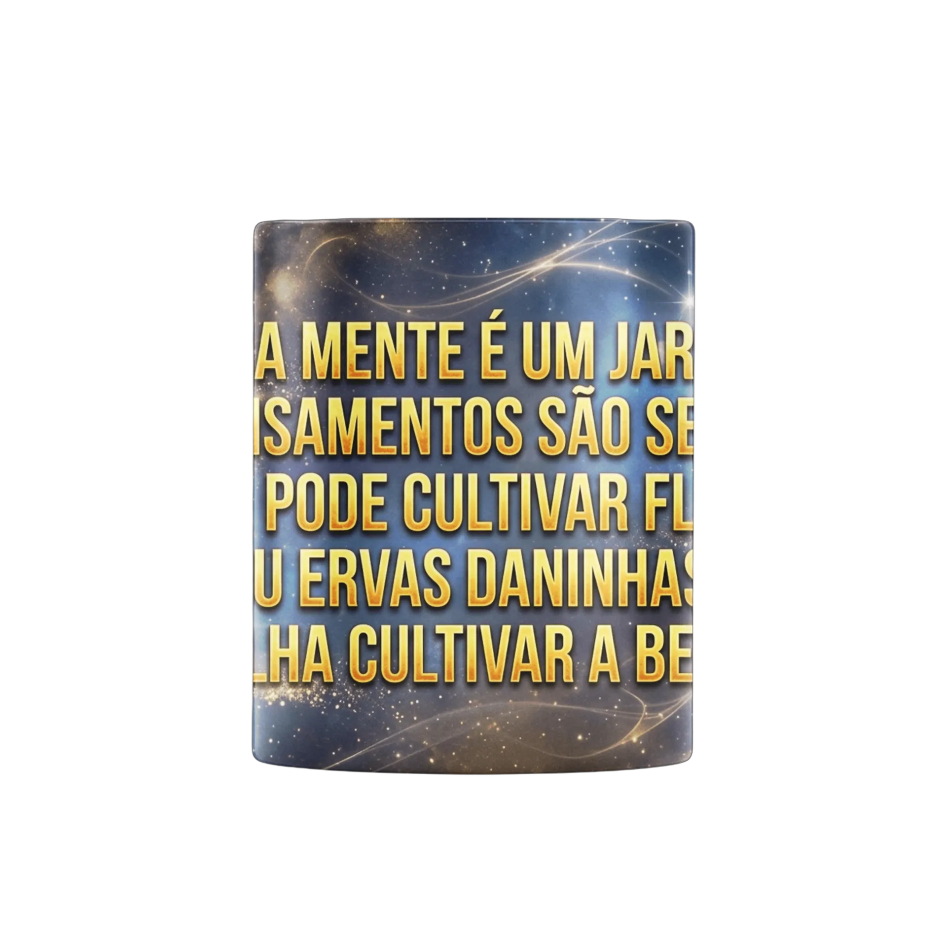 Caneca Frase Tipográfica Jardim e Pensamentos 325ml - Imagem 1