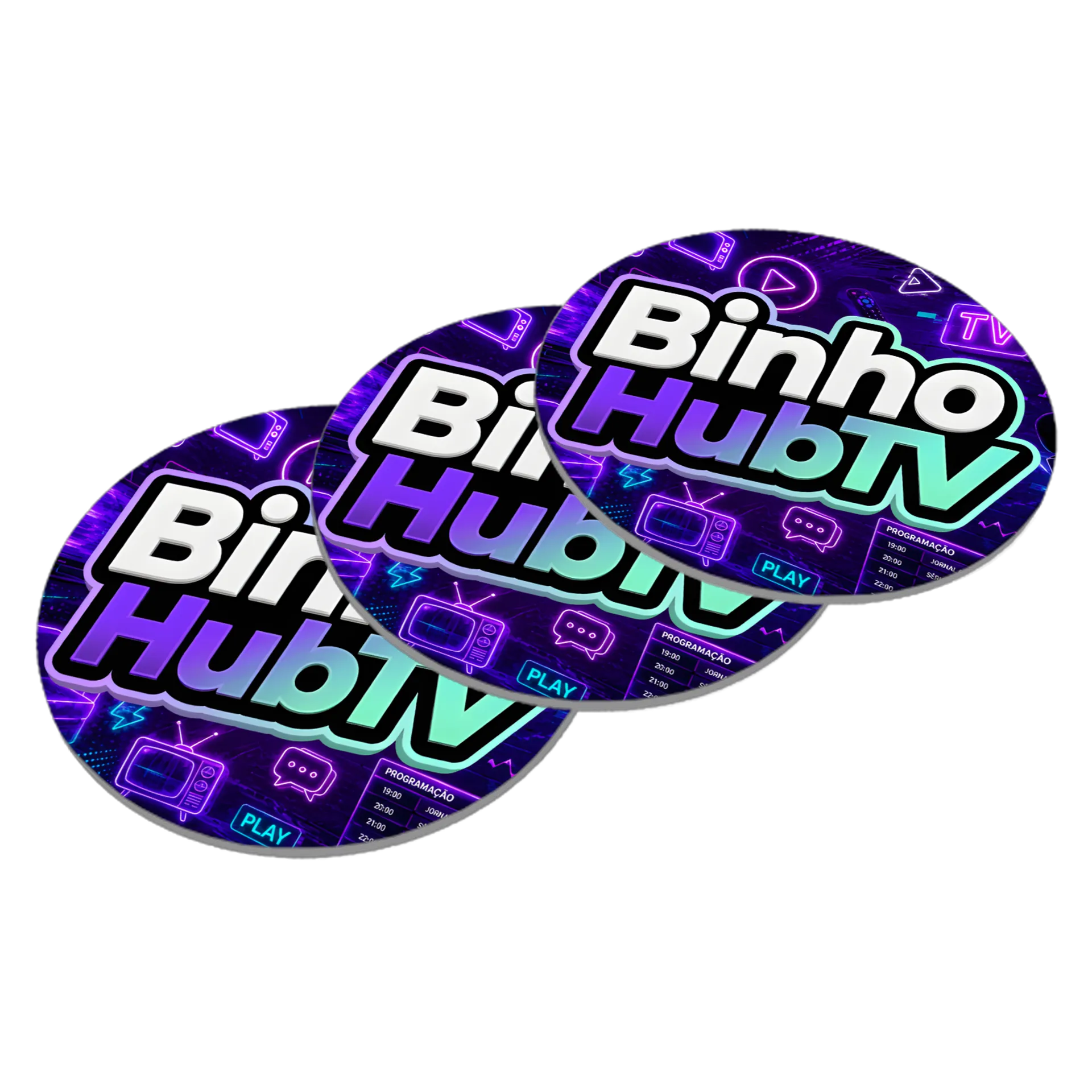 Porta-copo Logo Binho HubTV Colorido MDF de Binho — imagem 2 de 3
