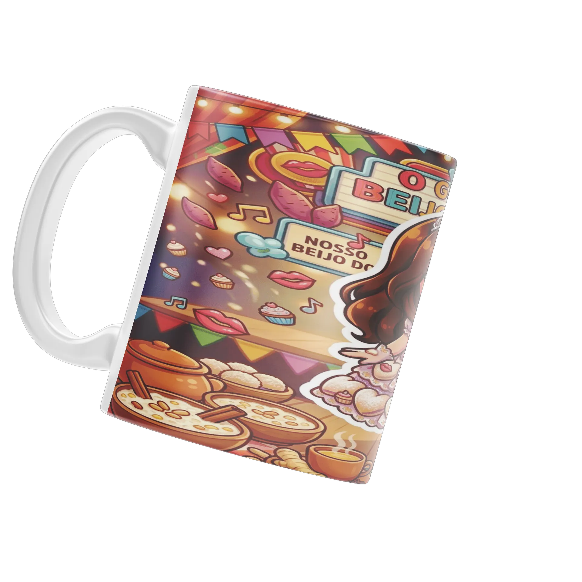 Caneca Cantora Chibi Vestido de Corações 325ml - Imagem 3