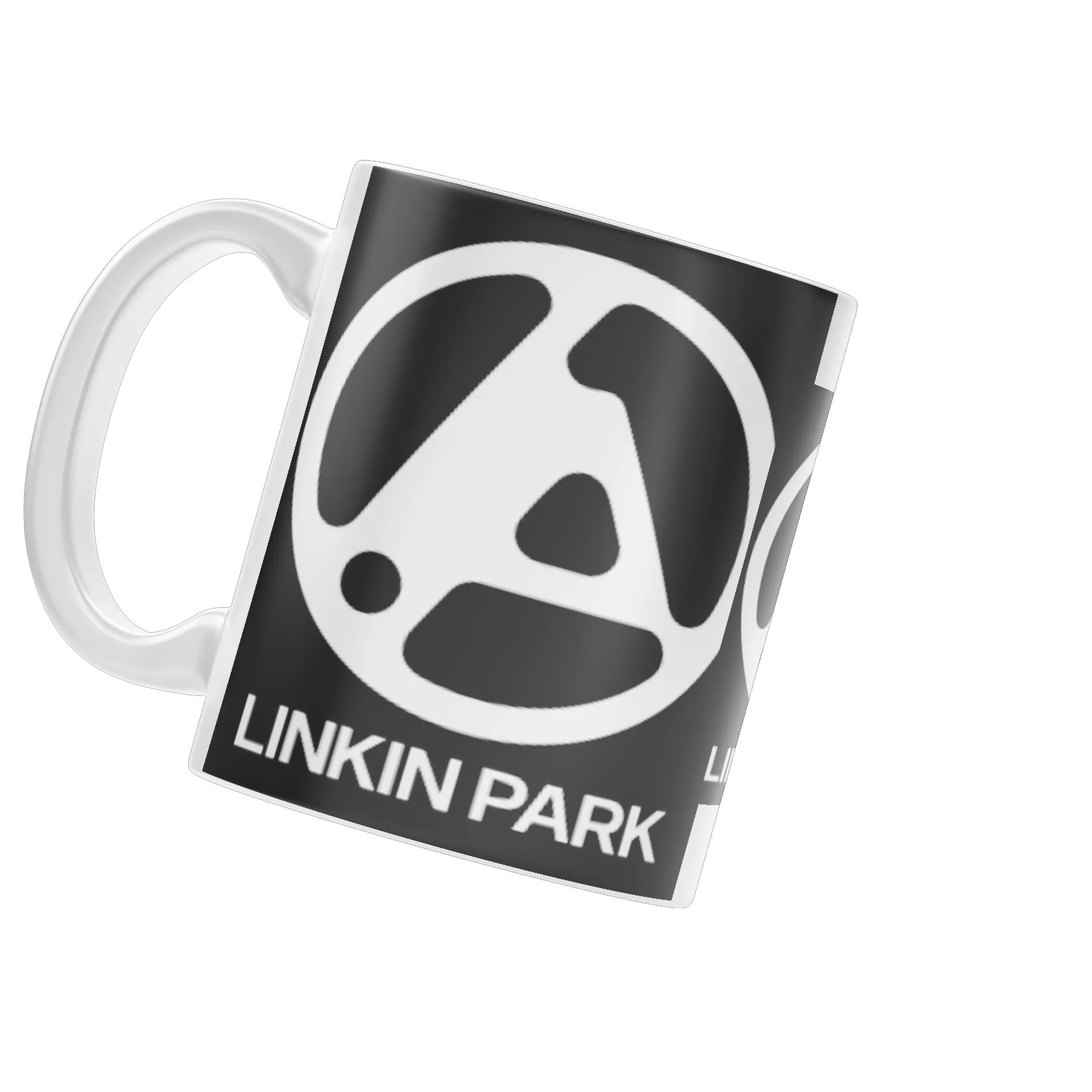 Caneca Porcelana Logotipo Linkin Park Branco 325ml - Imagem 3