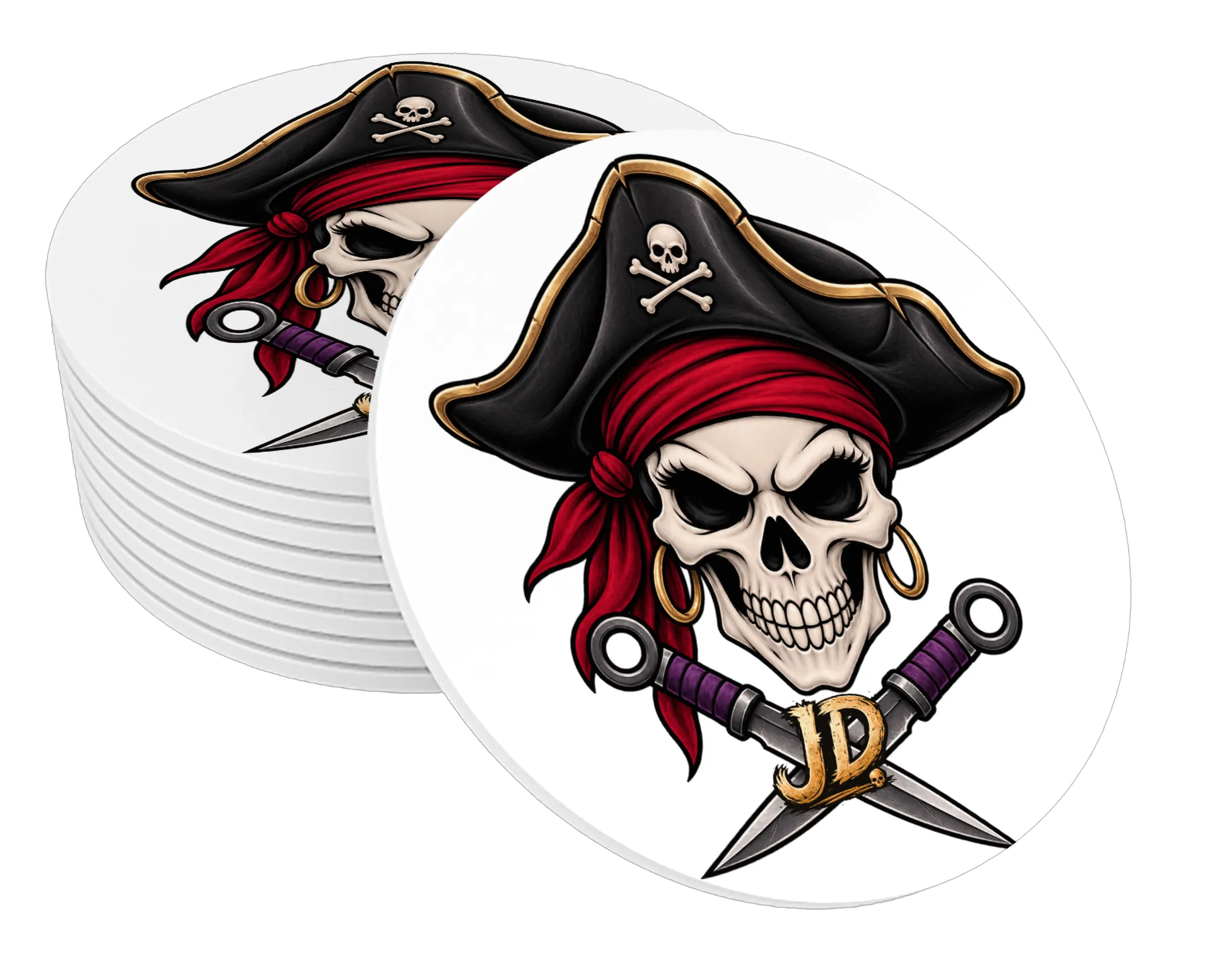 Porta-copos Emblema Pirata - Caveira - Imagem 1