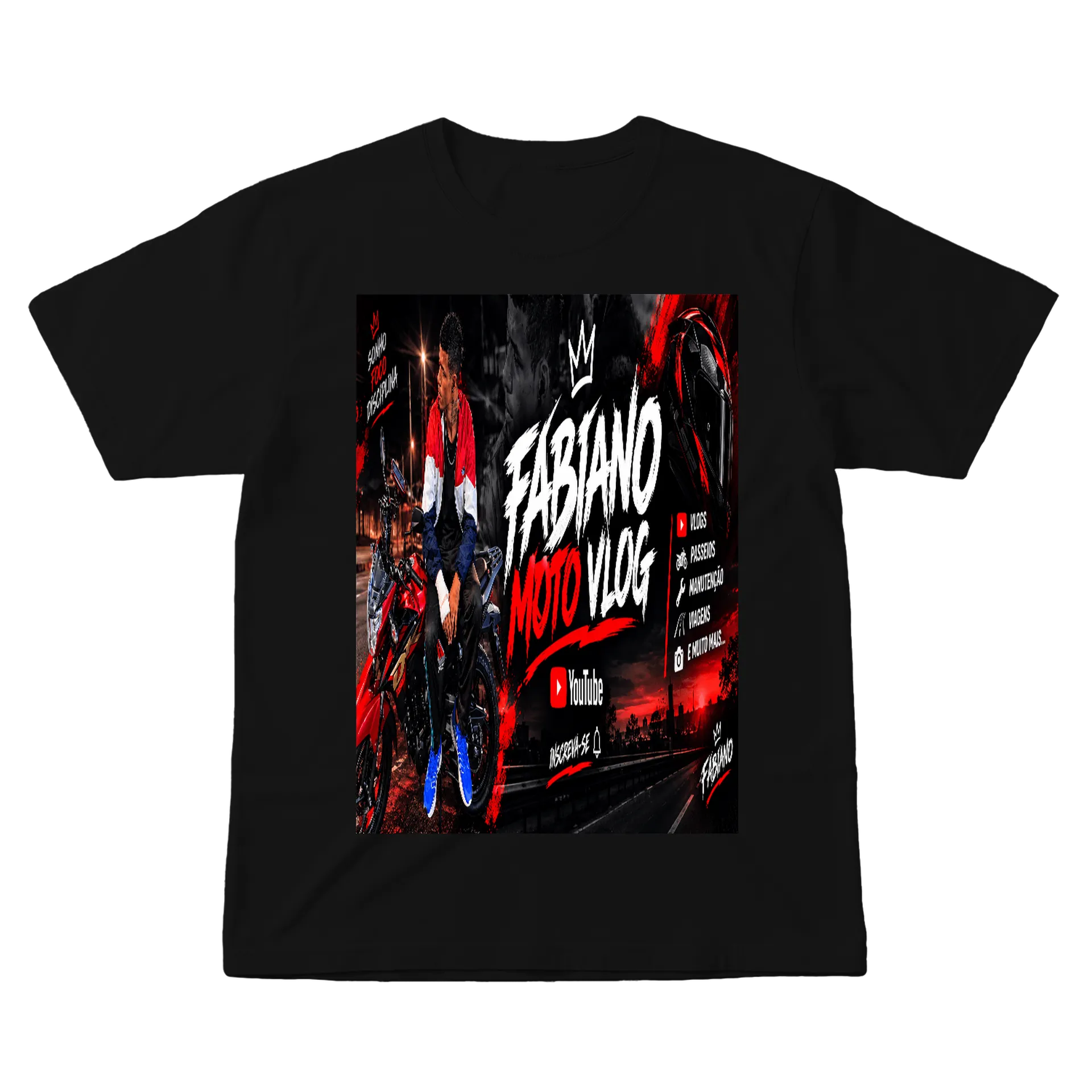 Camiseta personalizada de fabianomotovlog — imagem 1 de 6