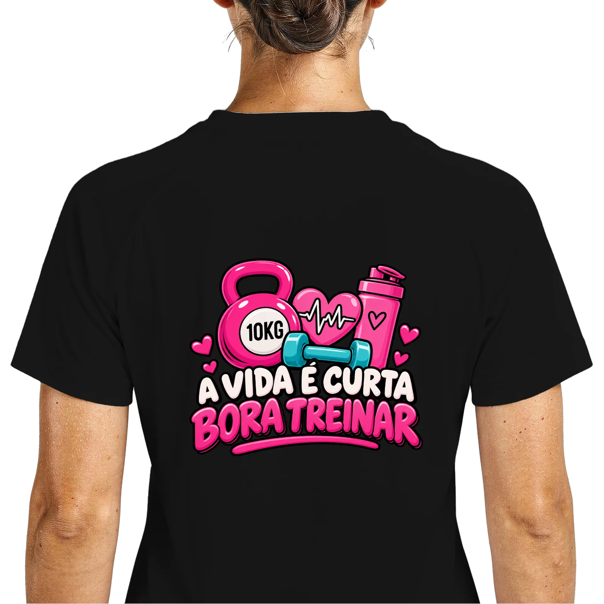 Camiseta Dry Fit Estampa Tipográfica A Vida É Curta Bora de Ana — imagem 5 de 6