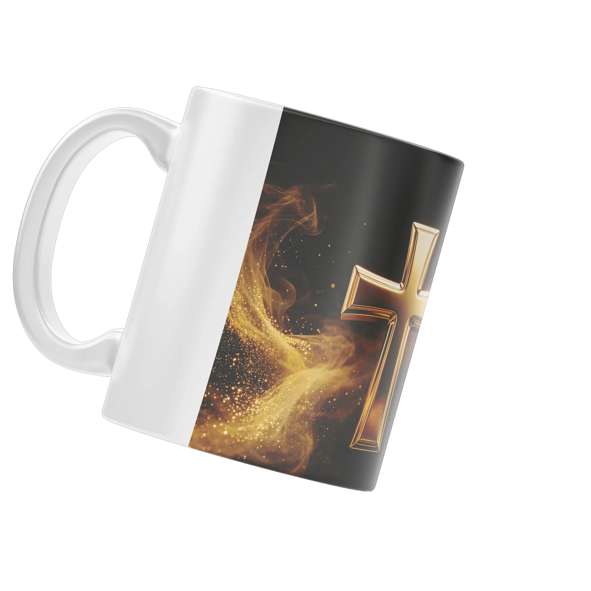 Caneca Cerâmica Cruz Dourada 325ml - Imagem 3