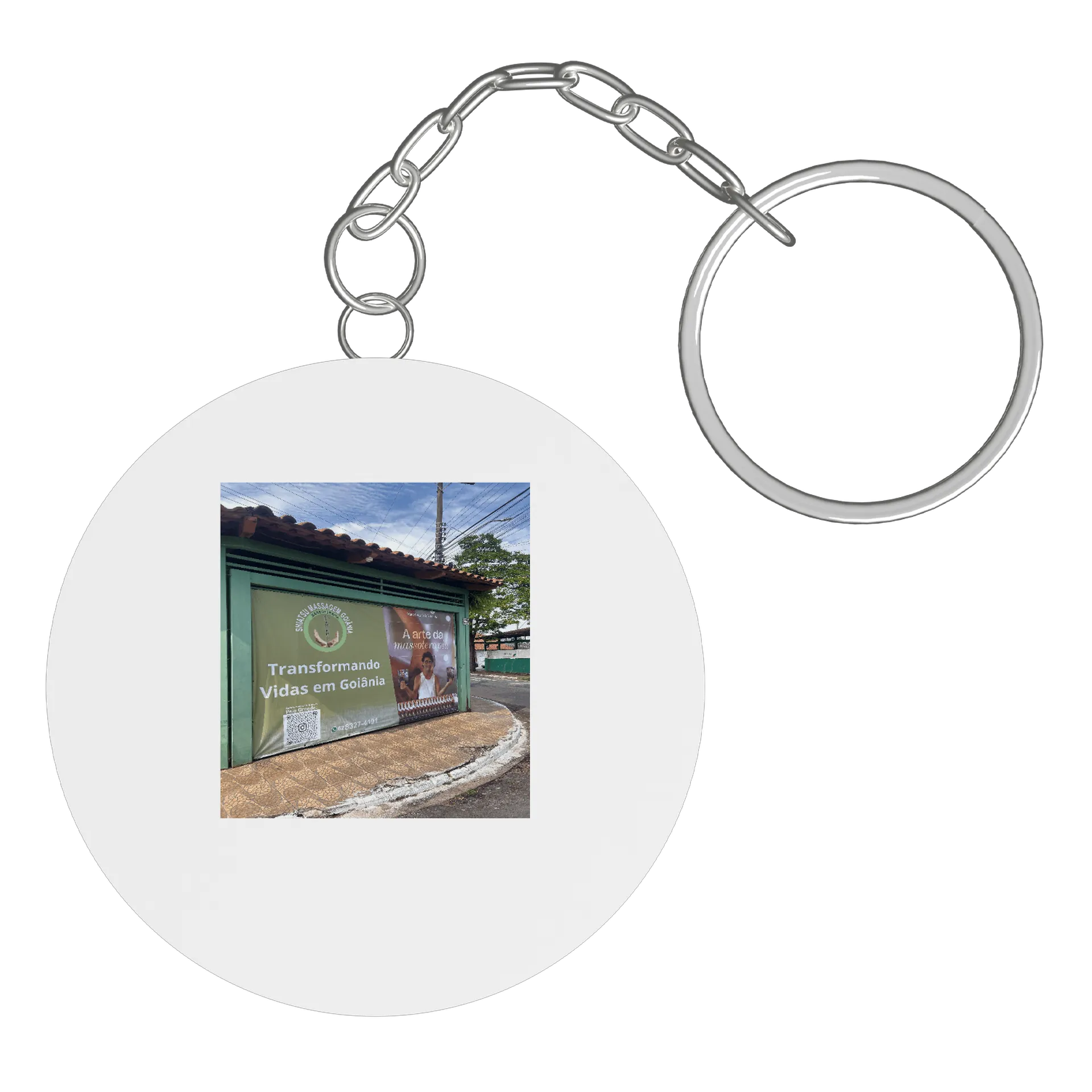 Chaveiro MDF Transformando Vidas Estampa Morna Arte de massagemgoianiashiatsu — imagem 2 de 3