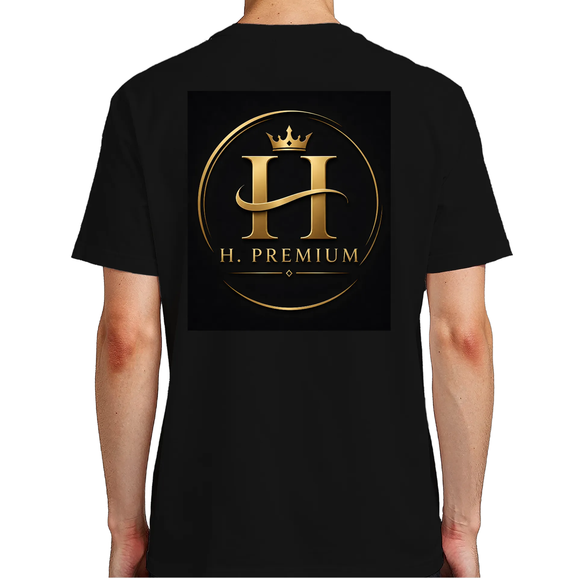 Camiseta Logo Tipográfico H. Premium Dourado e Preto 100% de Vinícius  — imagem 6 de 6